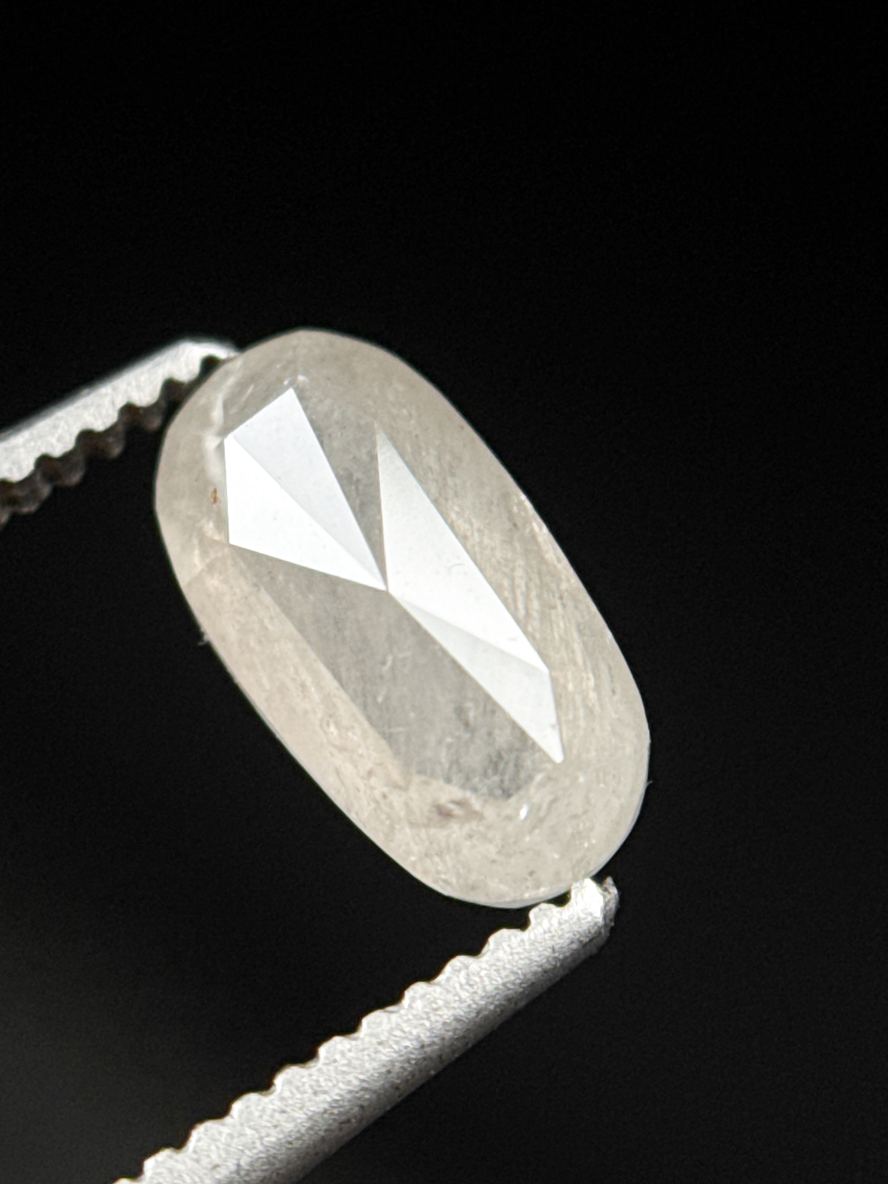 0.98 Ct Oval Rose Cut White Natural Fancy Diamond