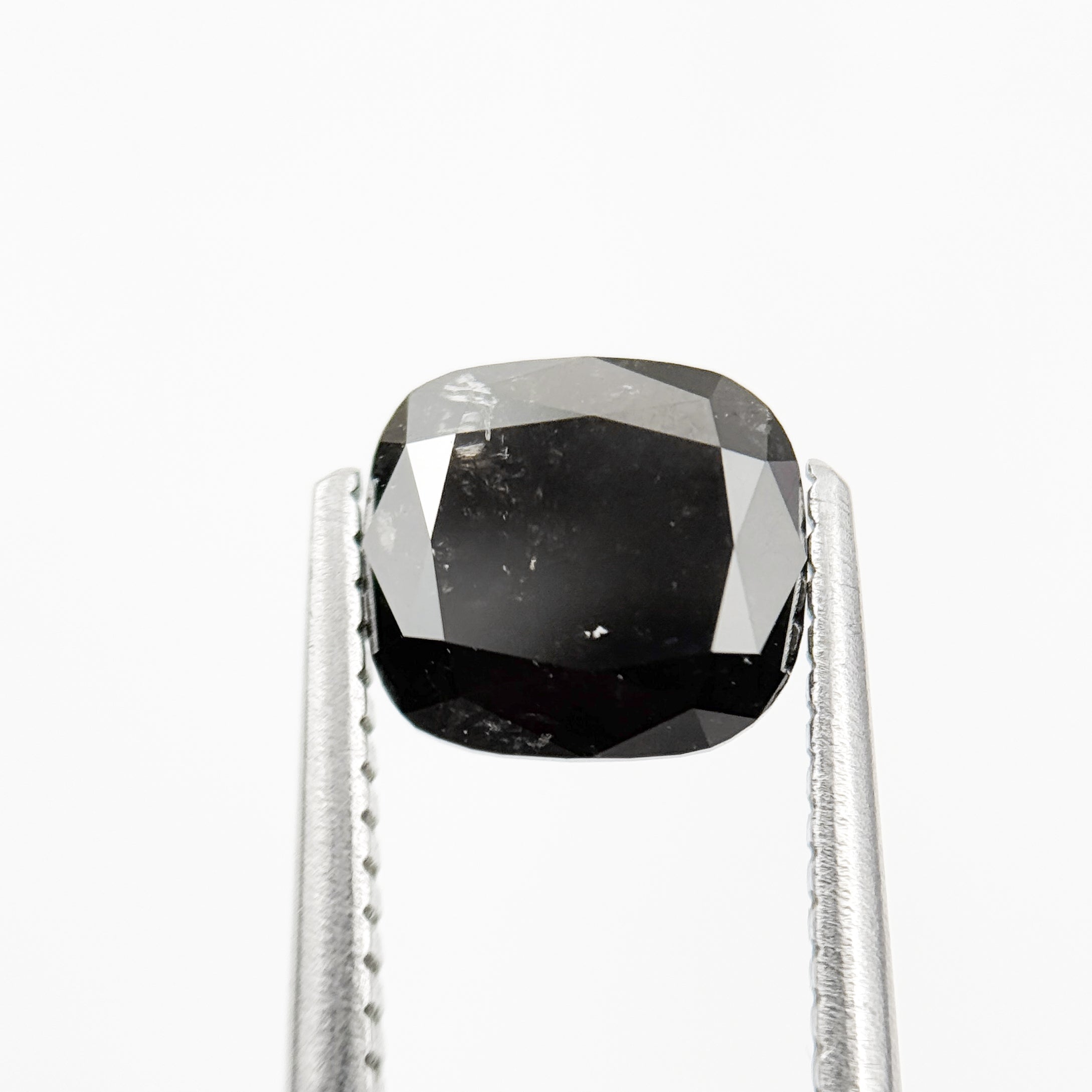 1.89 Ct Cushion Rose Cut Black Natural Fancy Diamond