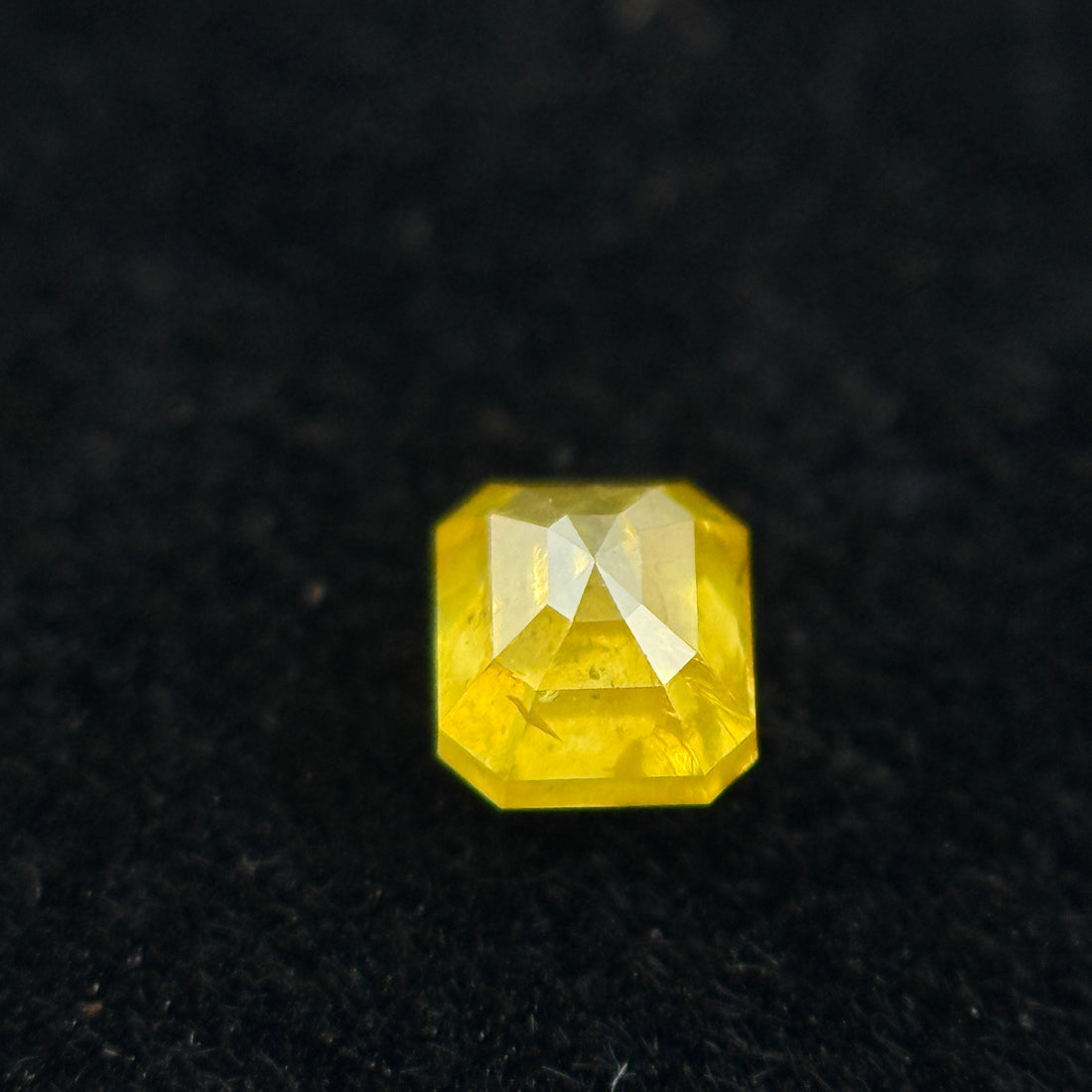 0.28 Ct Emerald Rose Cut Yellow Natural Salt and Pepper Diamond
