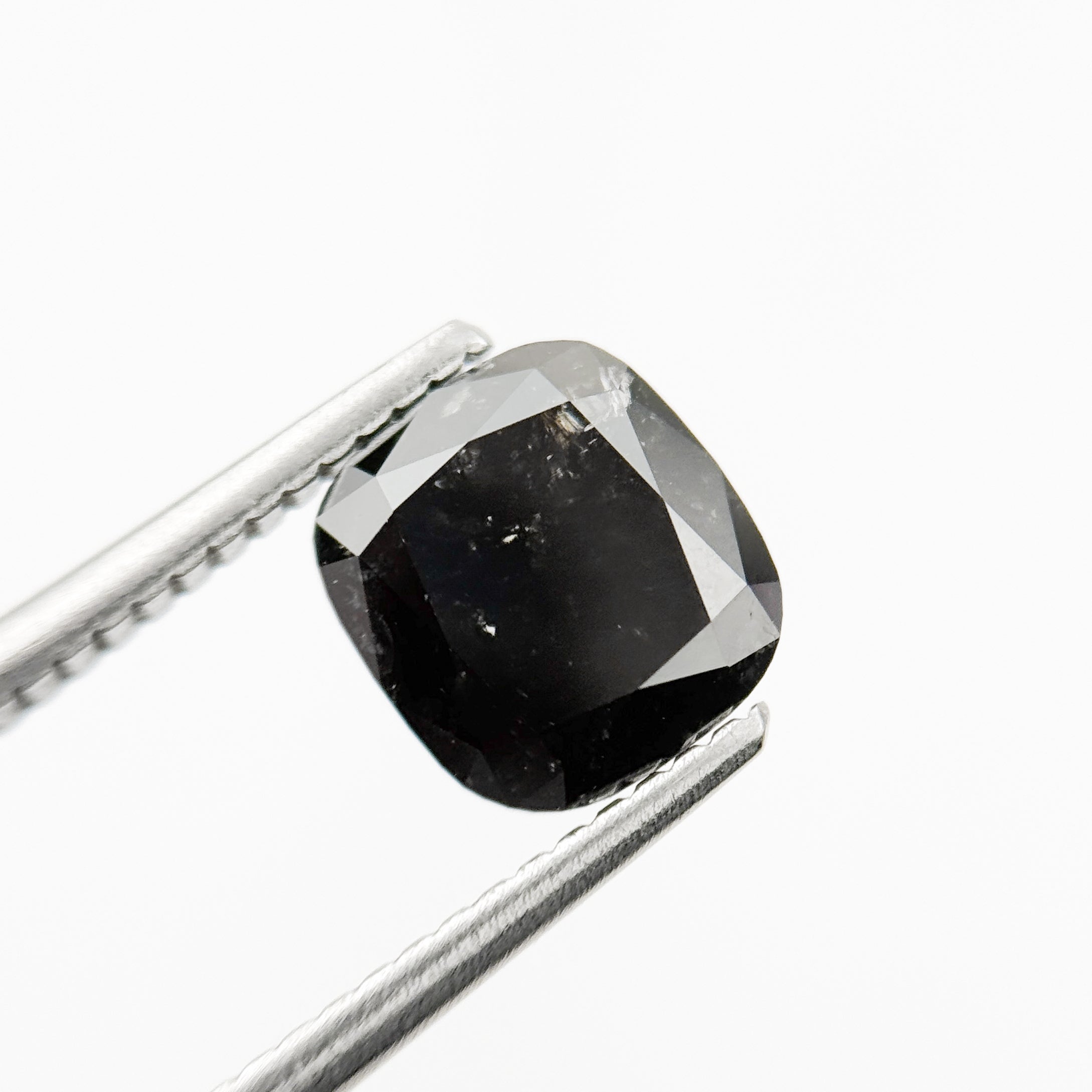 1.89 Ct Cushion Rose Cut Black Natural Fancy Diamond