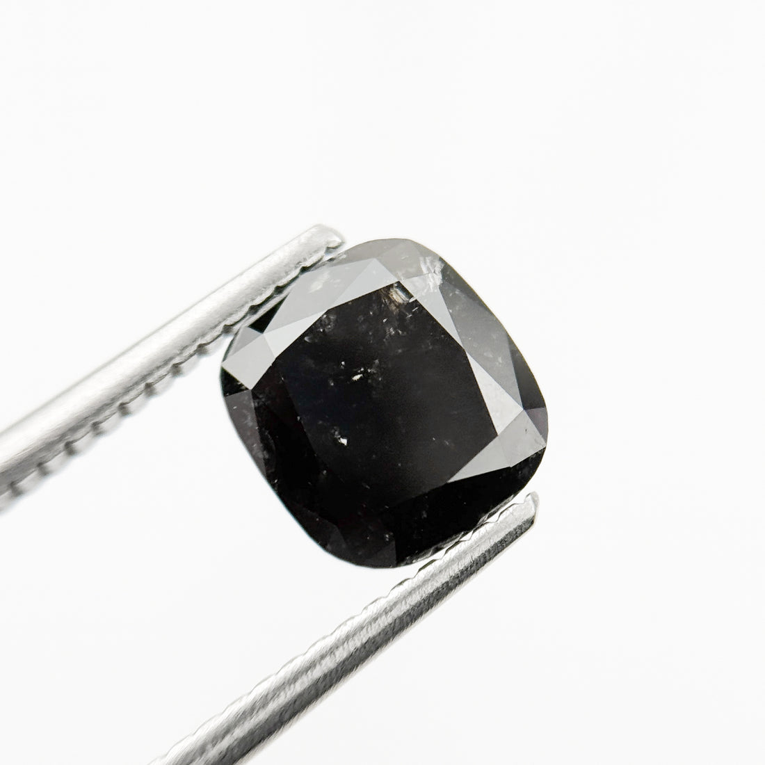 1.89 Ct Cushion Rose Cut Black Natural Fancy Diamond