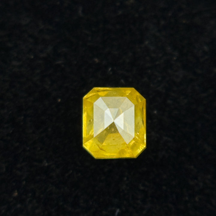 0.28 Ct Emerald Rose Cut Yellow Natural Salt and Pepper Diamond