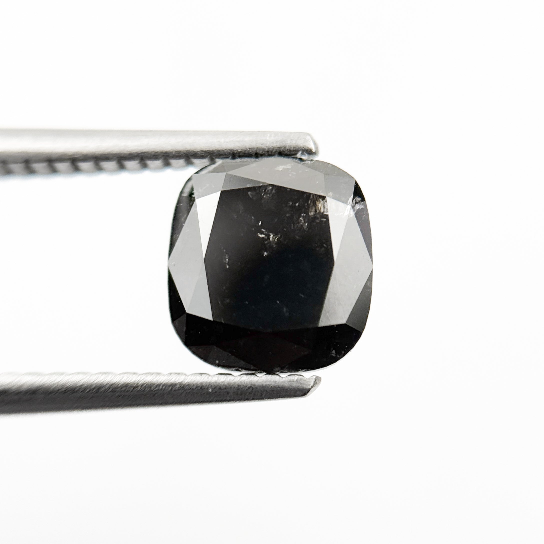 1.89 Ct Cushion Rose Cut Black Natural Fancy Diamond