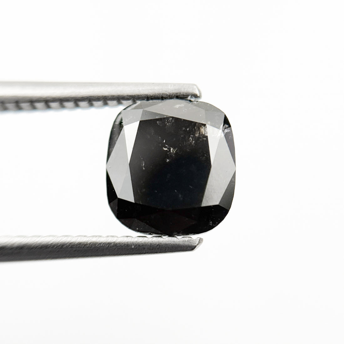 1.89 Ct Cushion Rose Cut Black Natural Fancy Diamond