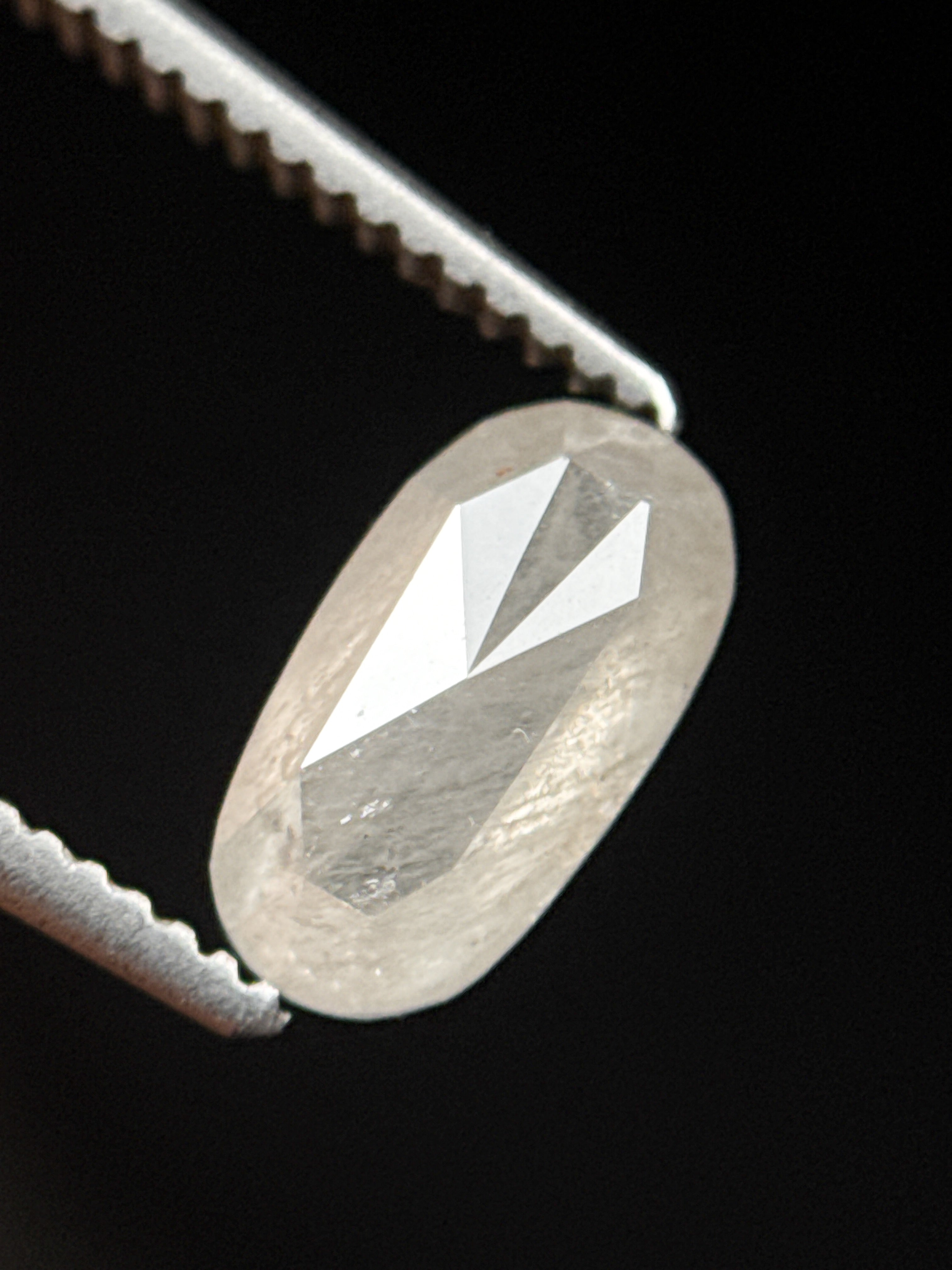 0.98 Ct Oval Rose Cut White Natural Fancy Diamond