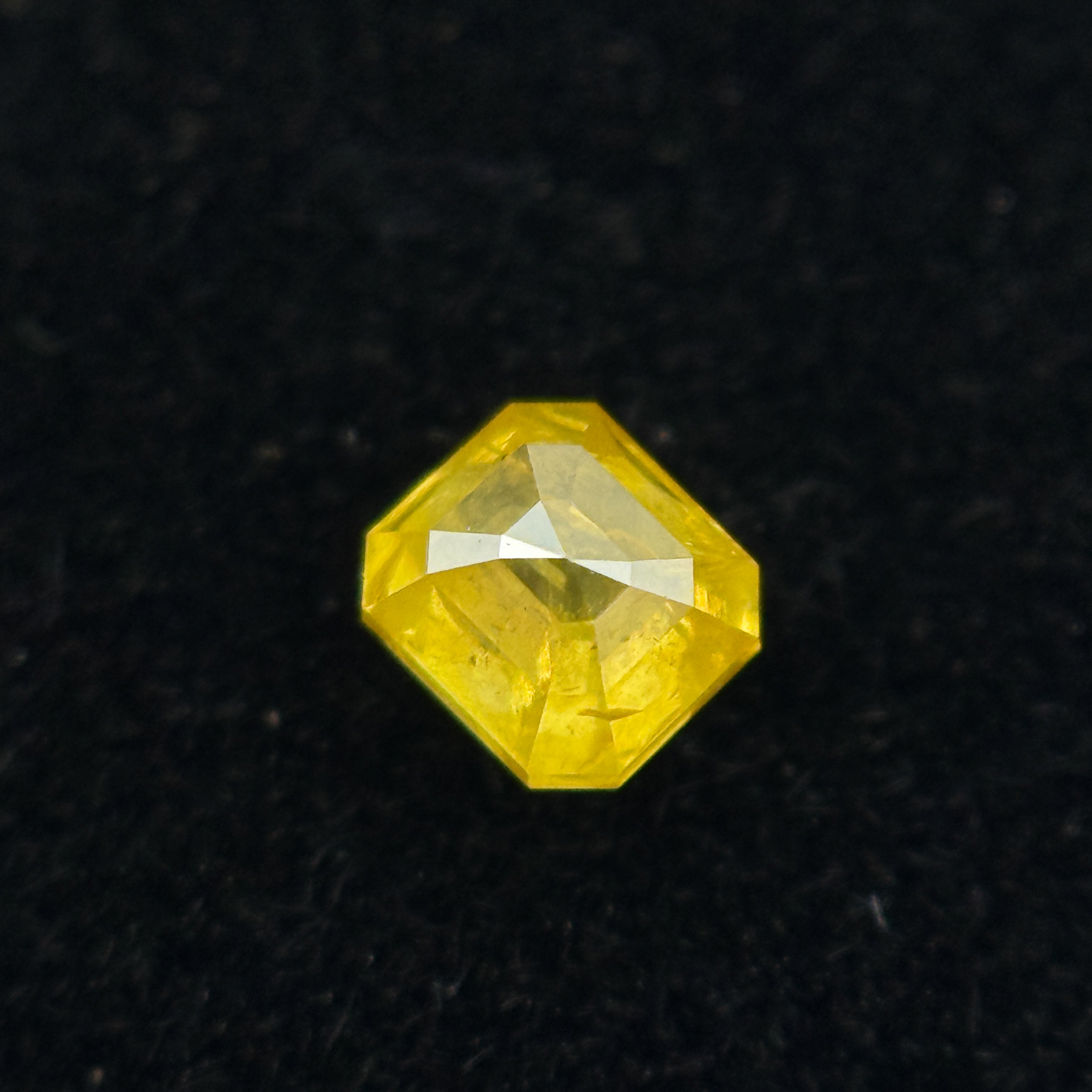 0.28 Ct Emerald Rose Cut Yellow Natural Salt and Pepper Diamond