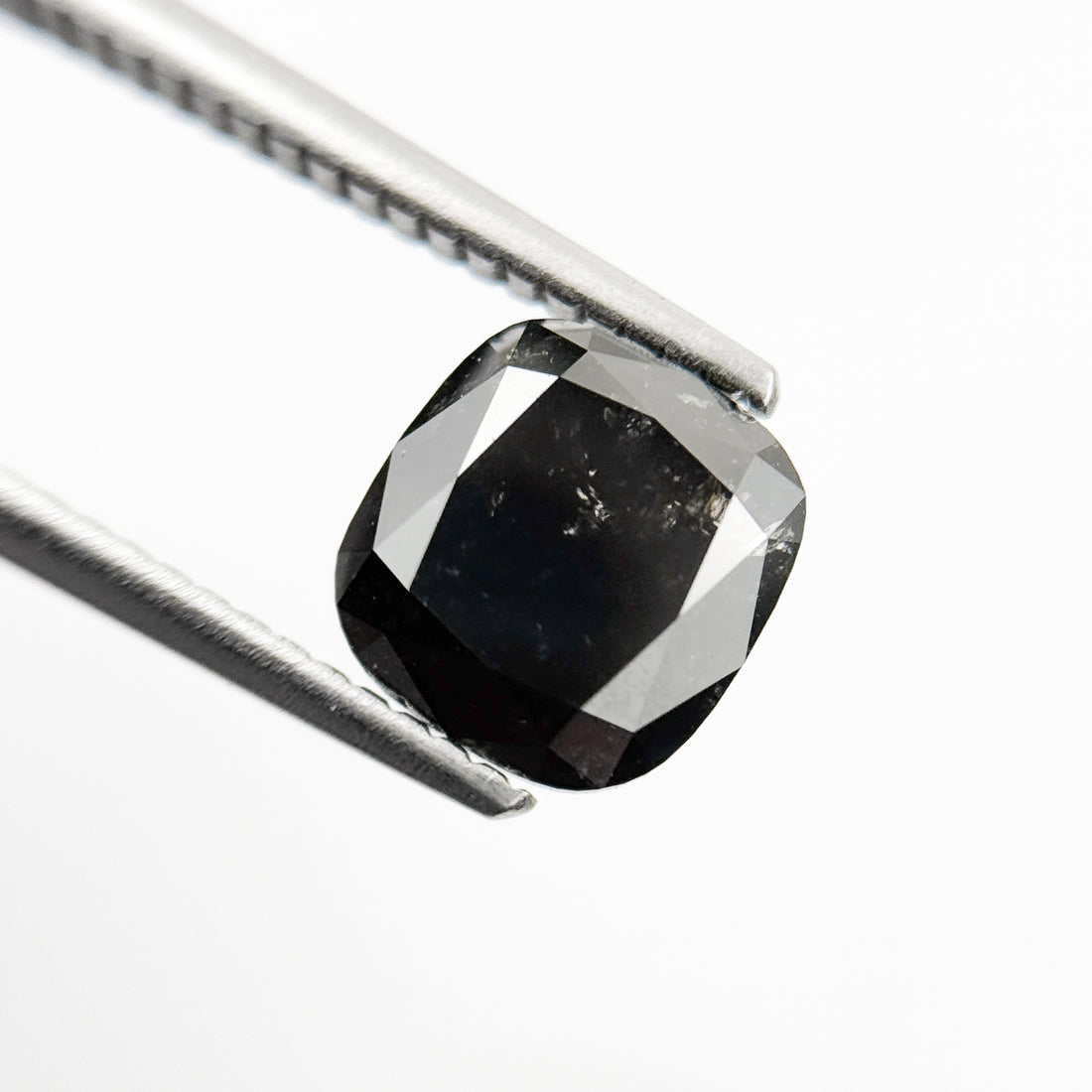 1.89 Ct Cushion Rose Cut Black Natural Fancy Diamond