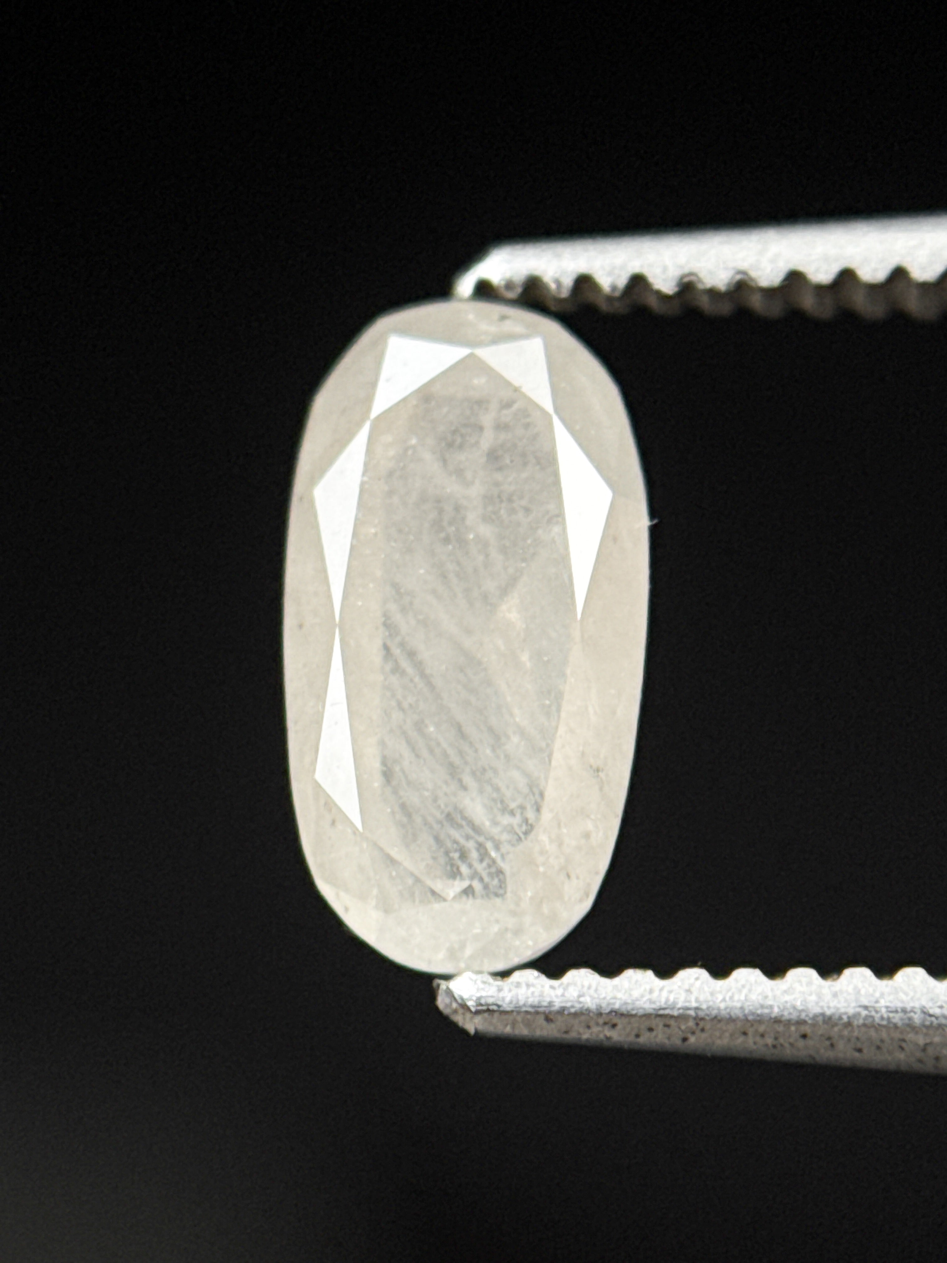 0.98 Ct Oval Rose Cut White Natural Fancy Diamond