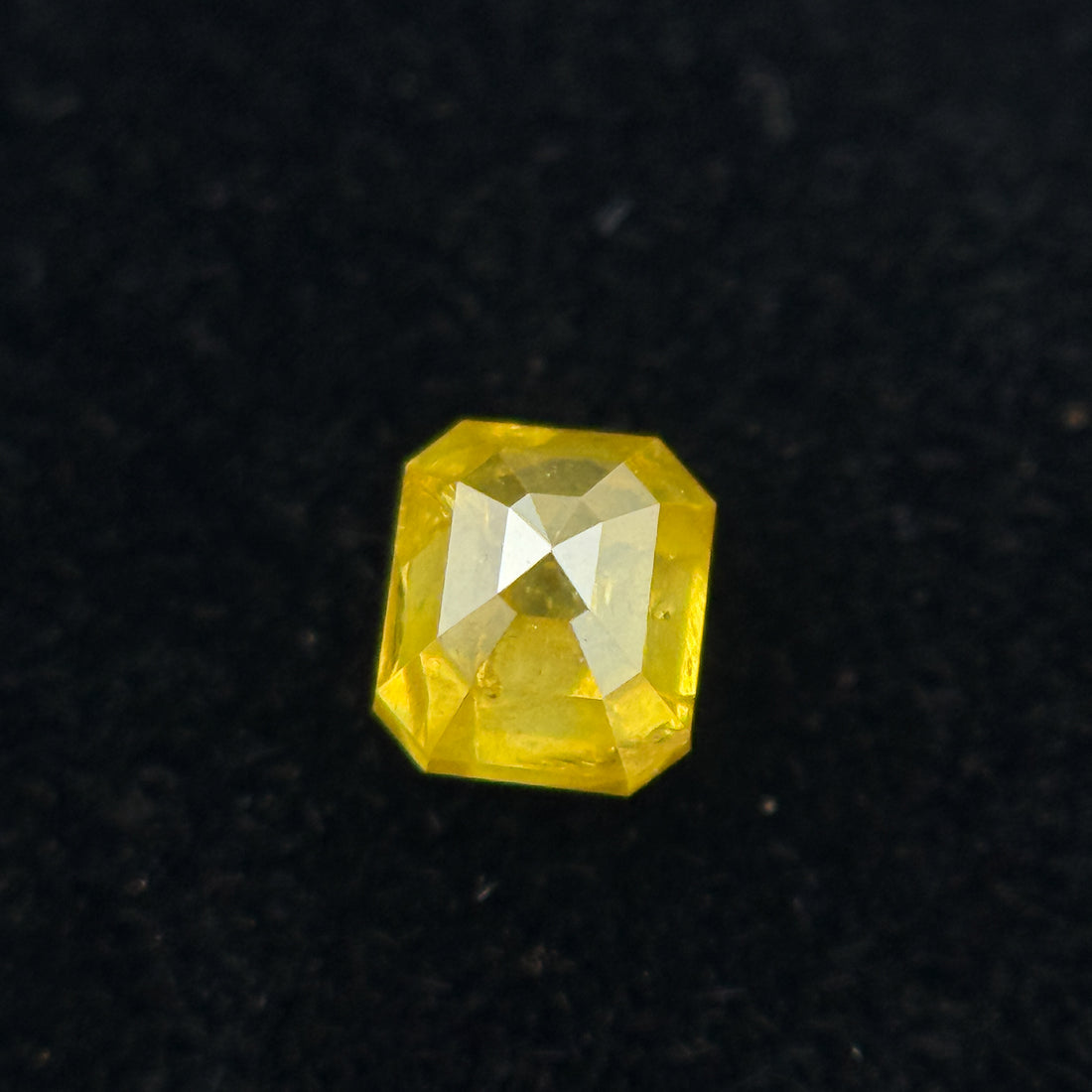 0.28 Ct Emerald Rose Cut Yellow Natural Salt and Pepper Diamond