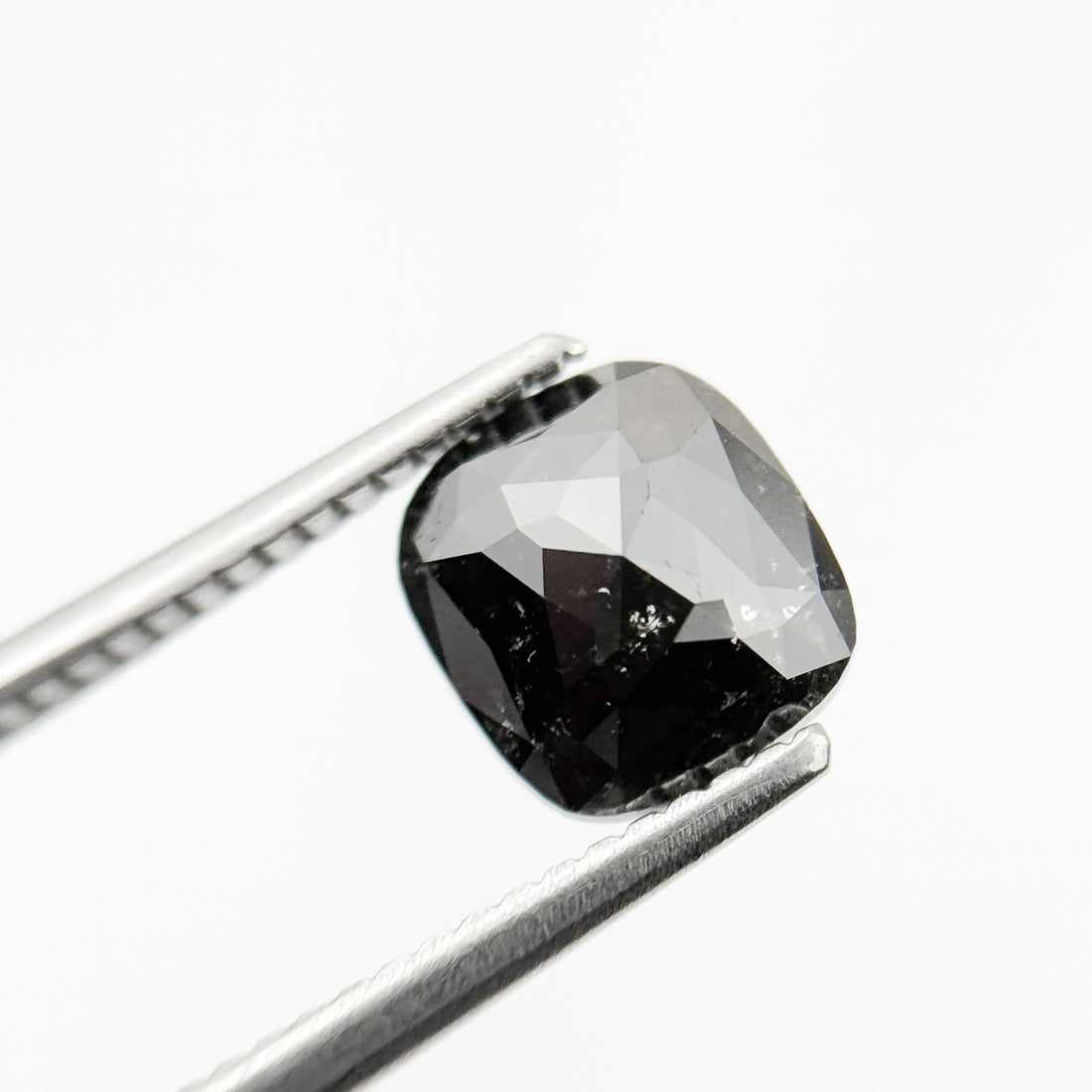 1.89 Ct Cushion Rose Cut Black Natural Fancy Diamond