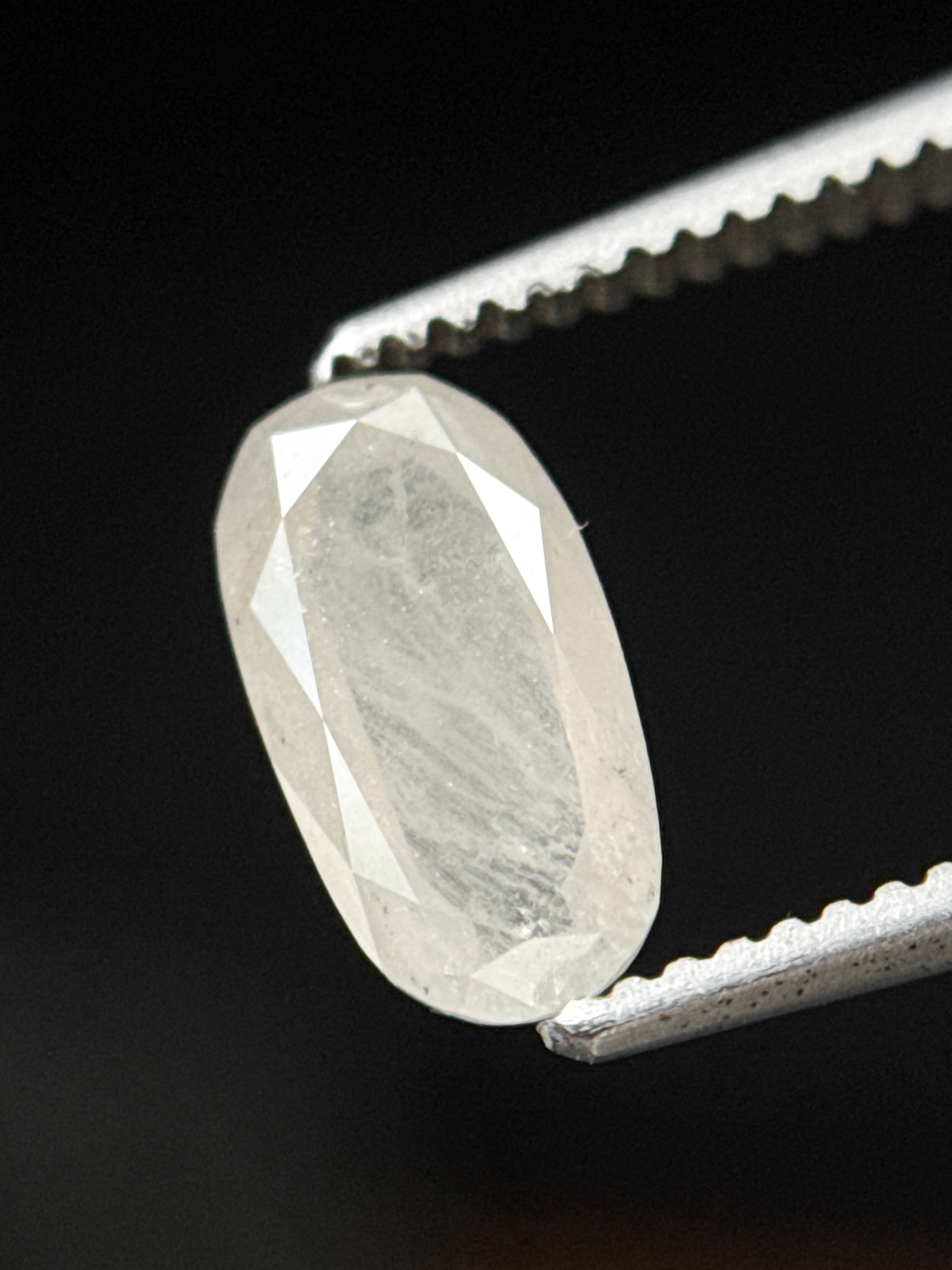0.98 Ct Oval Rose Cut White Natural Fancy Diamond