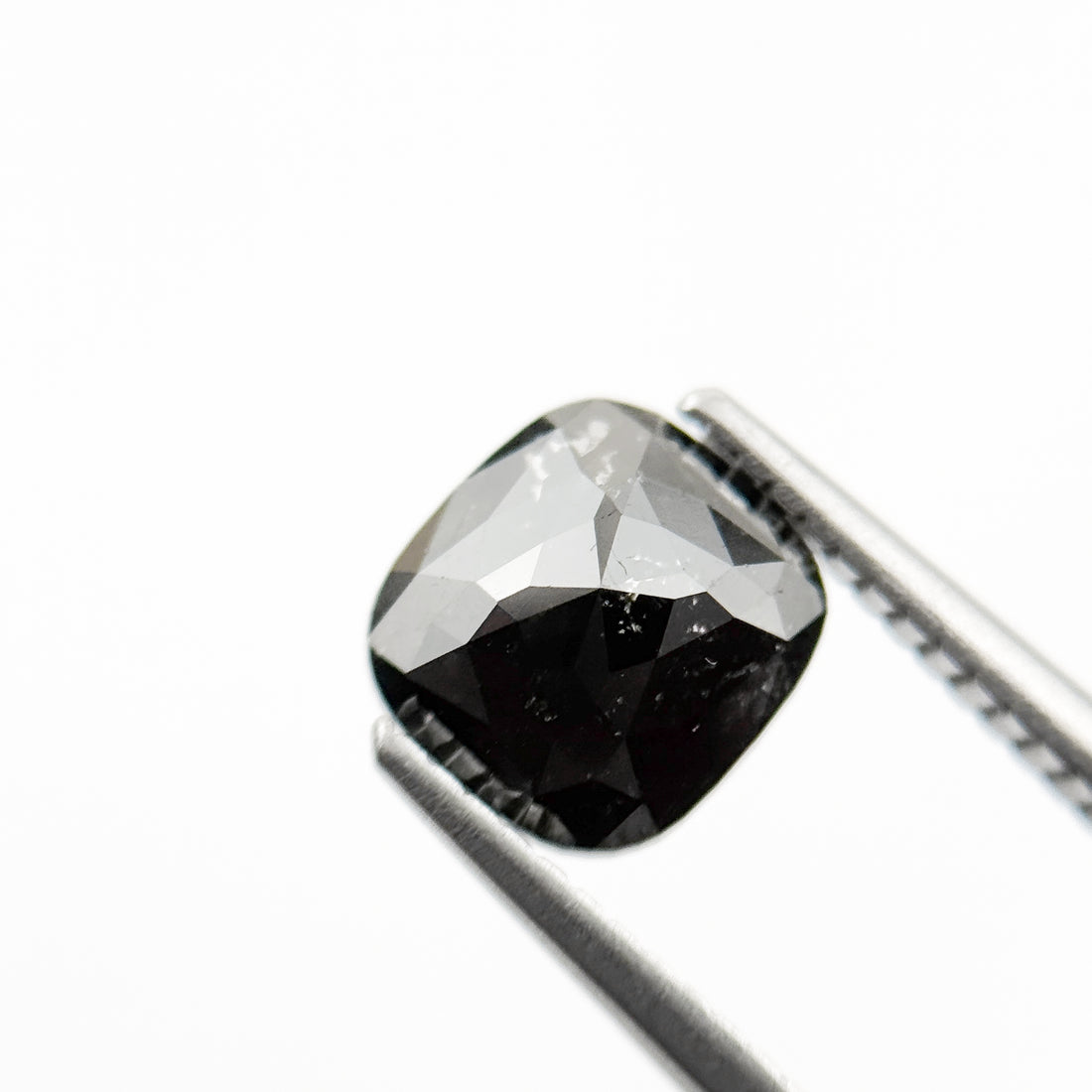 1.89 Ct Cushion Rose Cut Black Natural Fancy Diamond