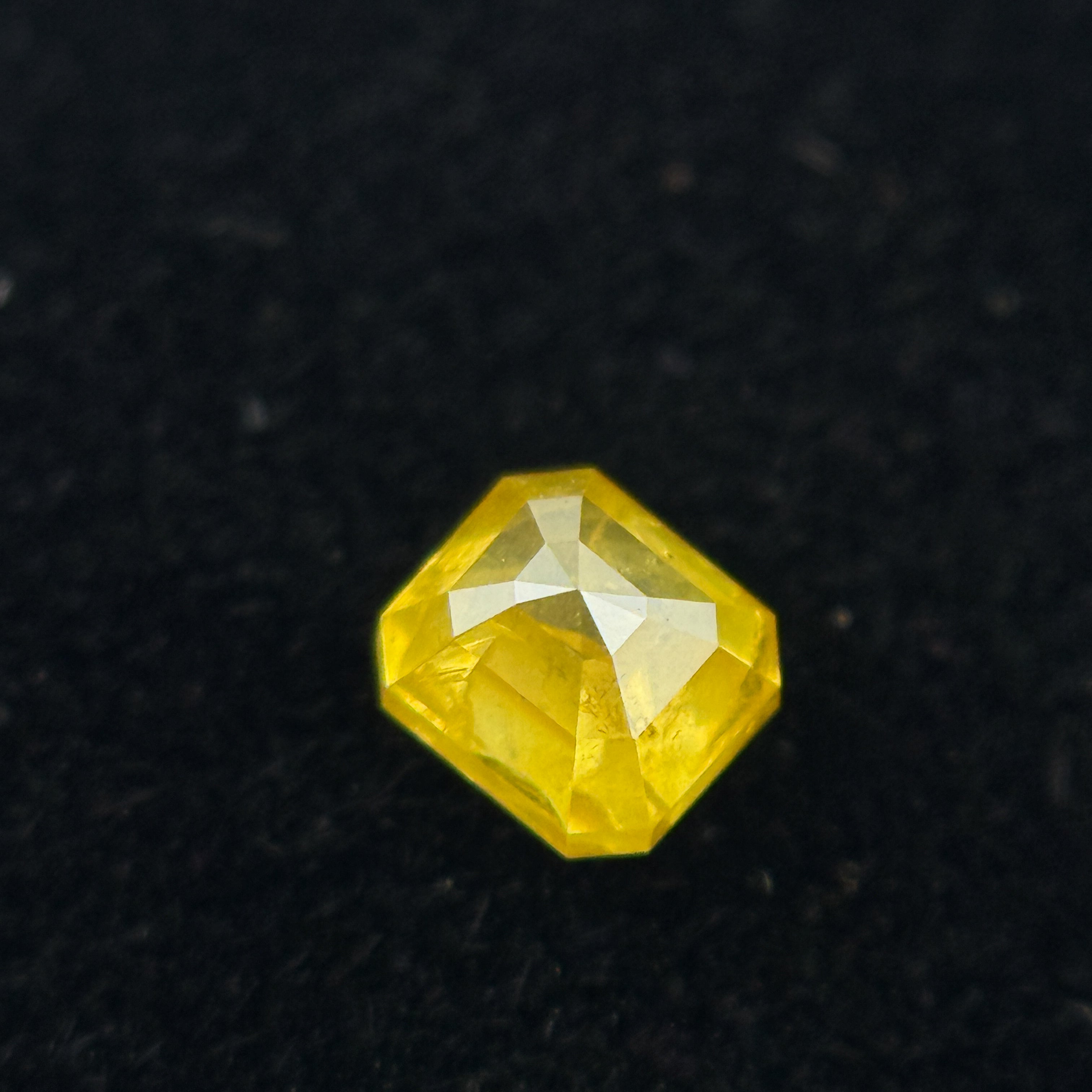 0.28 Ct Emerald Rose Cut Yellow Natural Salt and Pepper Diamond