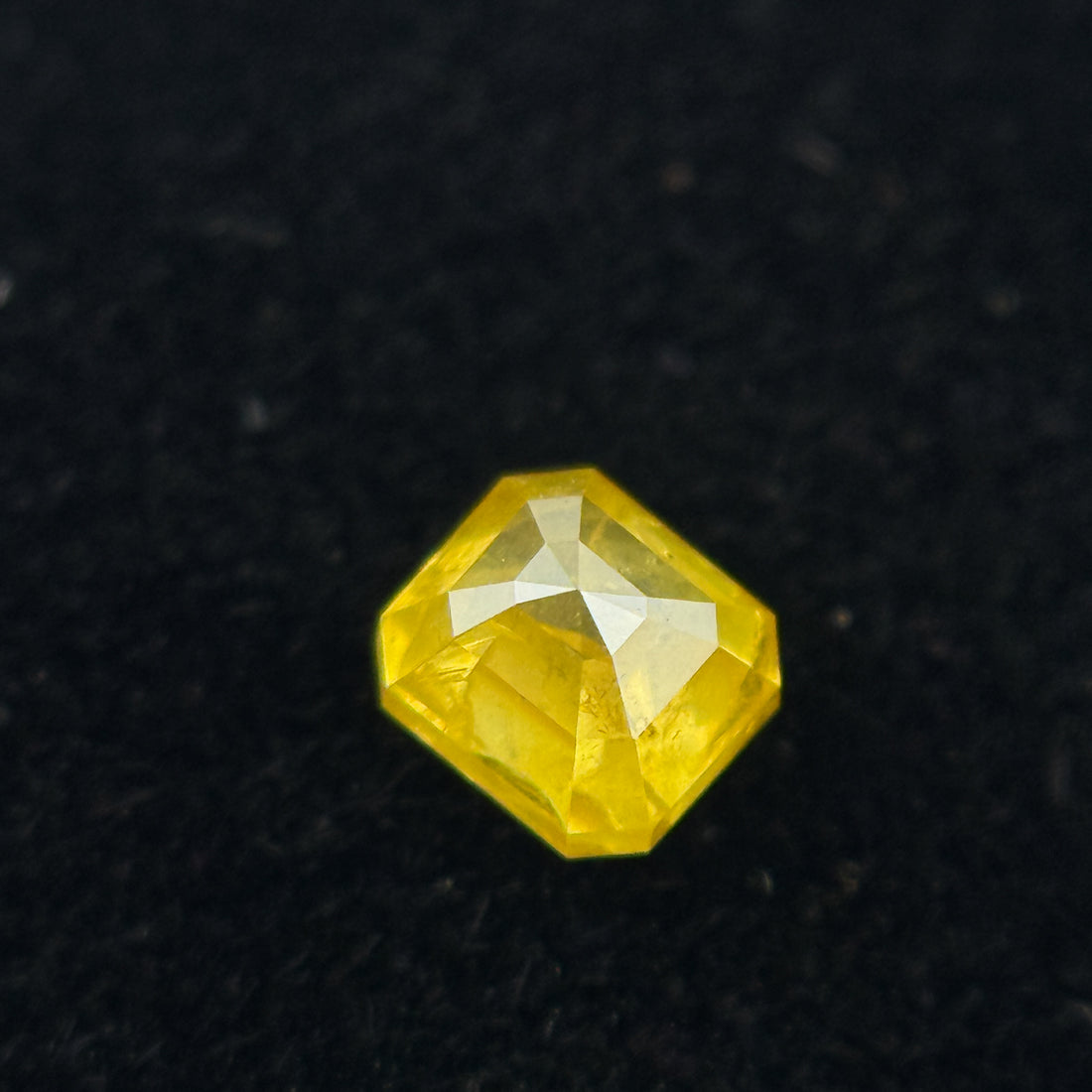 0.28 Ct Emerald Rose Cut Yellow Natural Salt and Pepper Diamond