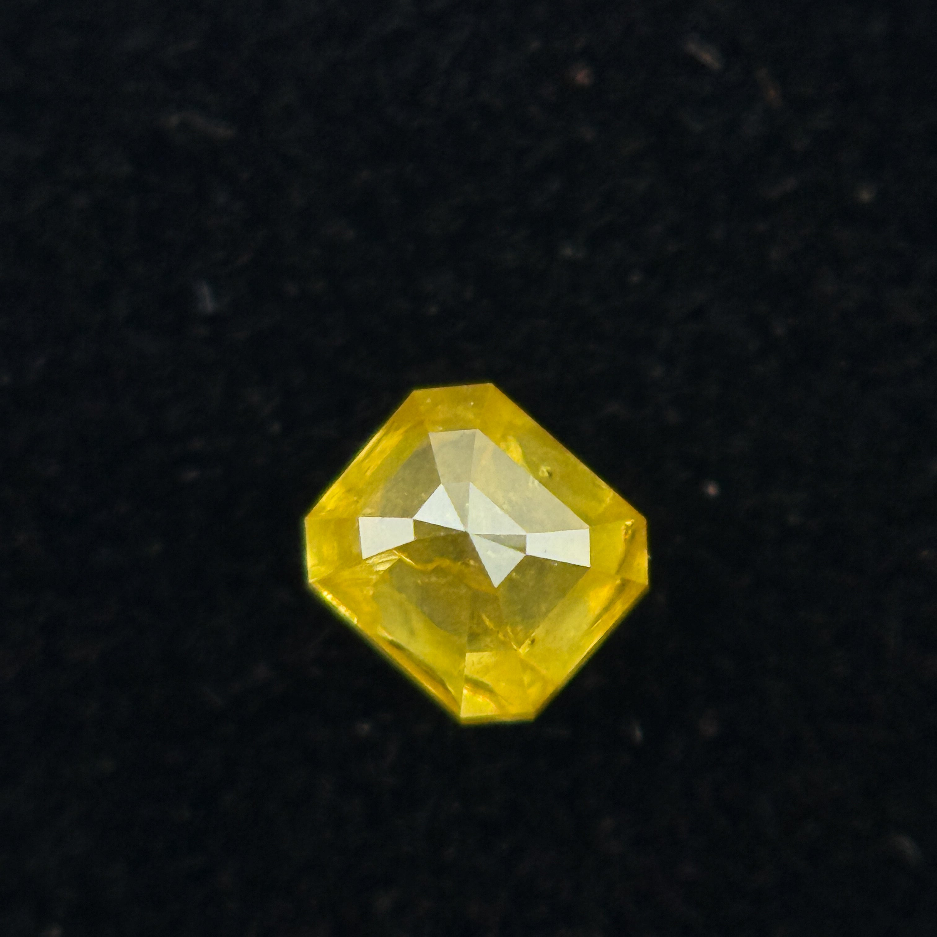 0.28 Ct Emerald Rose Cut Yellow Natural Salt and Pepper Diamond