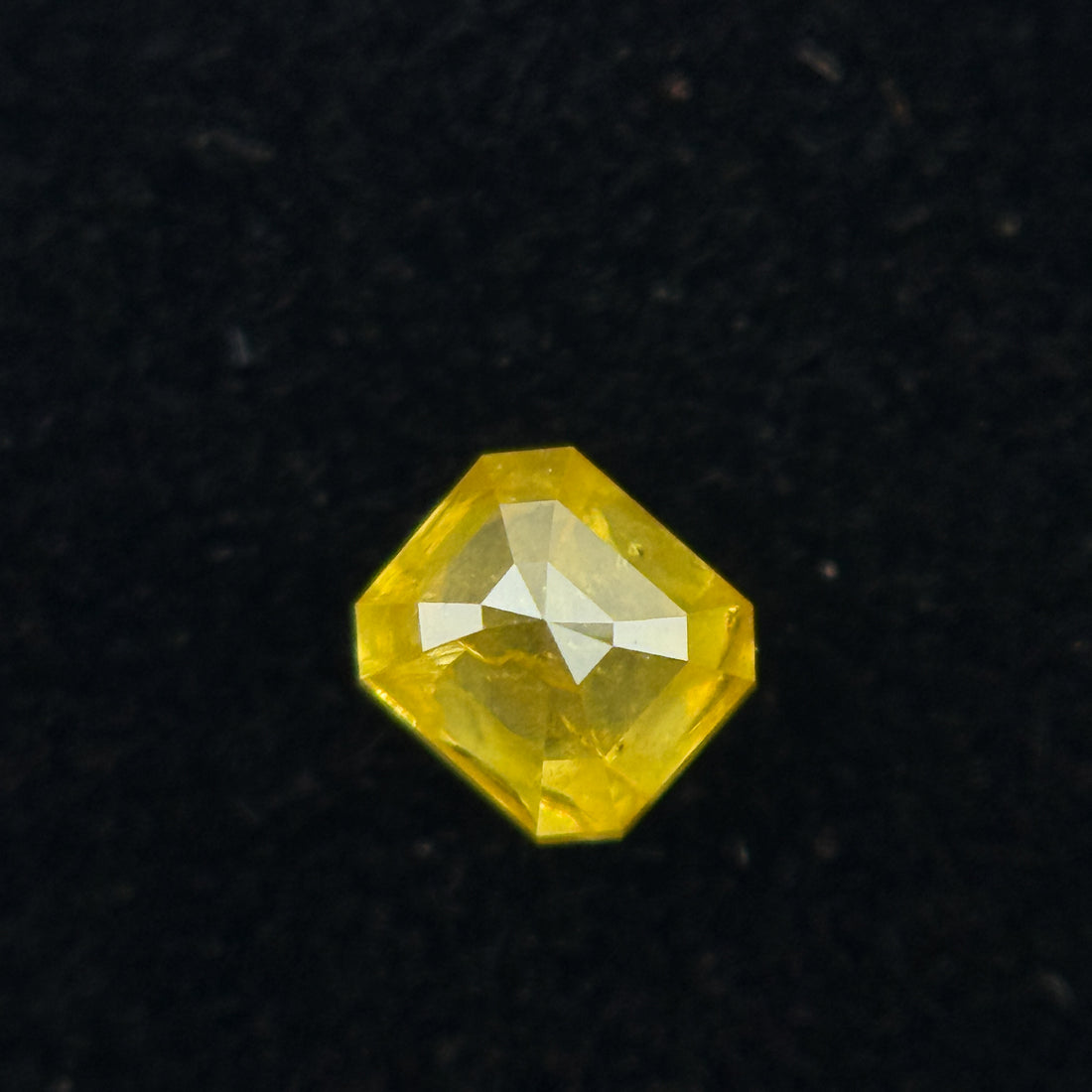 0.28 Ct Emerald Rose Cut Yellow Natural Salt and Pepper Diamond