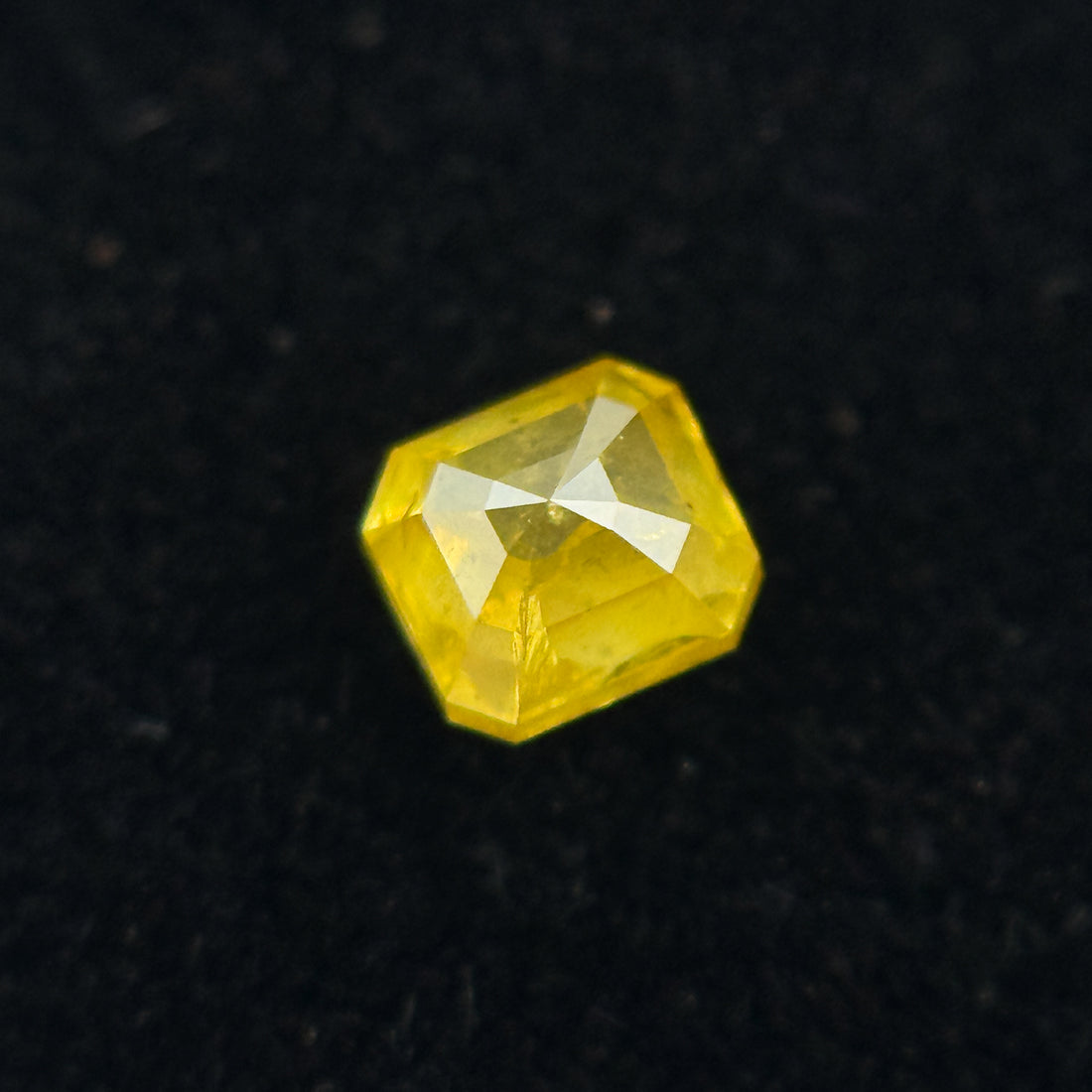 0.28 Ct Emerald Rose Cut Yellow Natural Salt and Pepper Diamond
