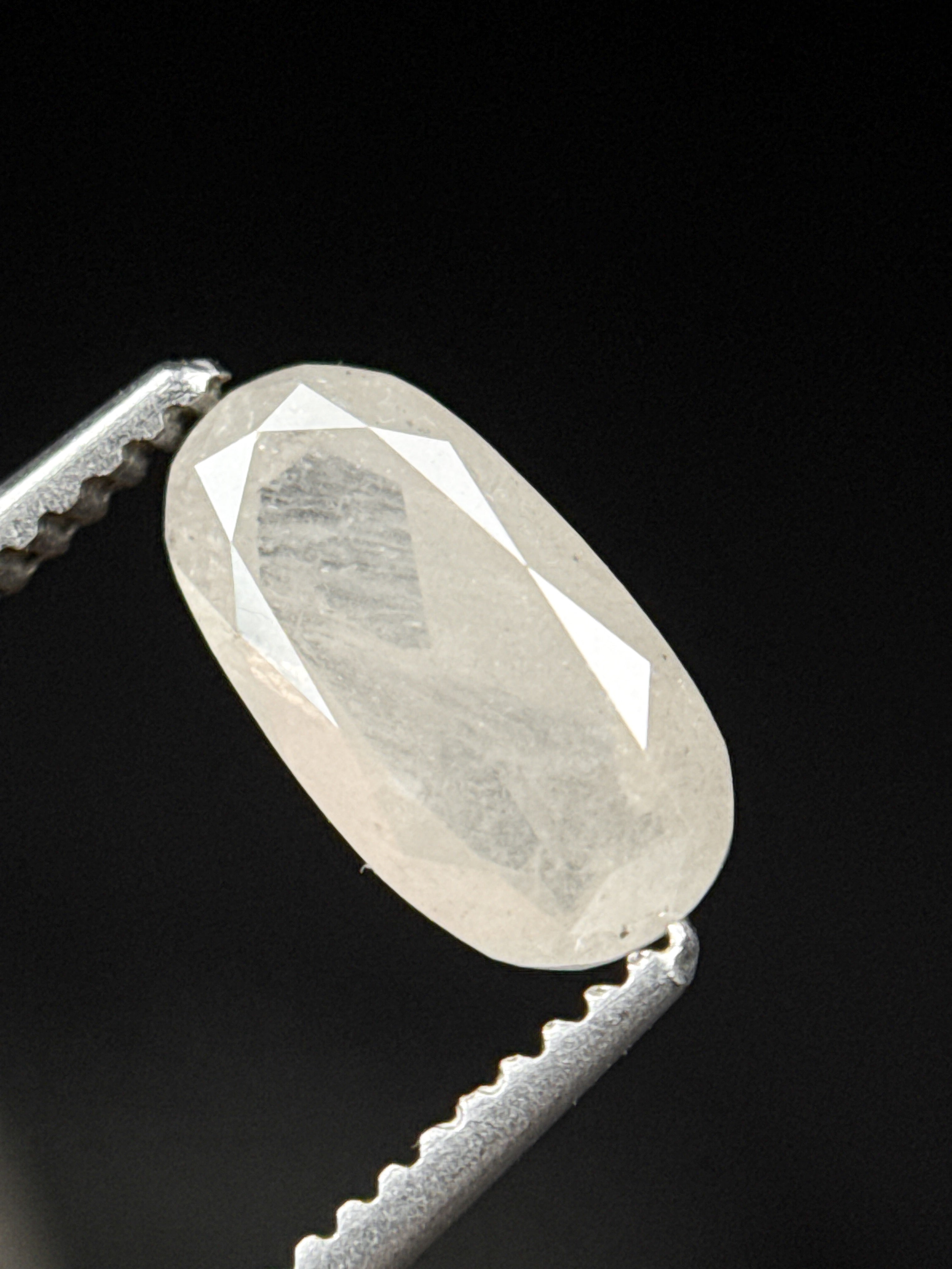 0.98 Ct Oval Rose Cut White Natural Fancy Diamond