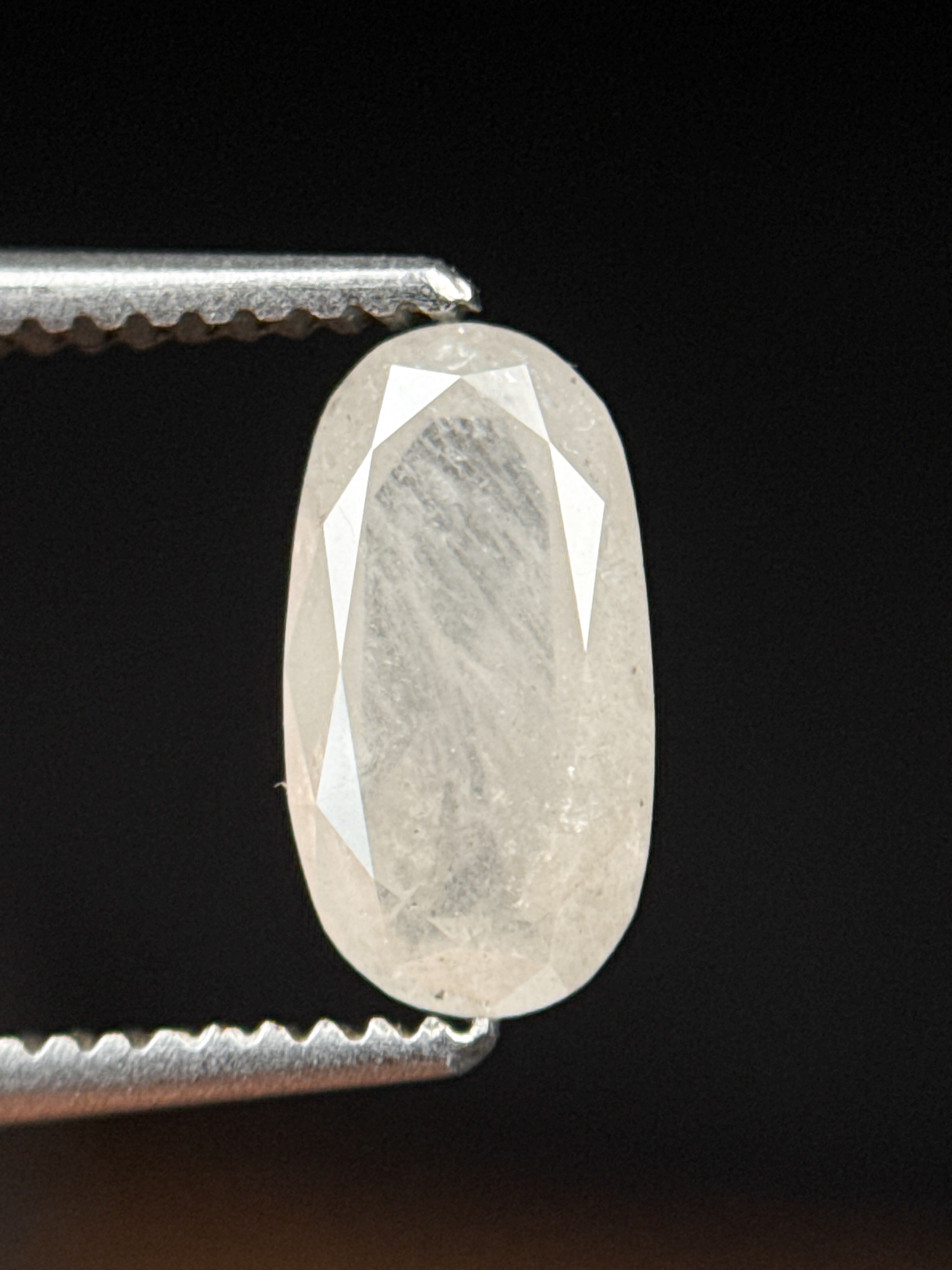 0.98 Ct Oval Rose Cut White Natural Fancy Diamond