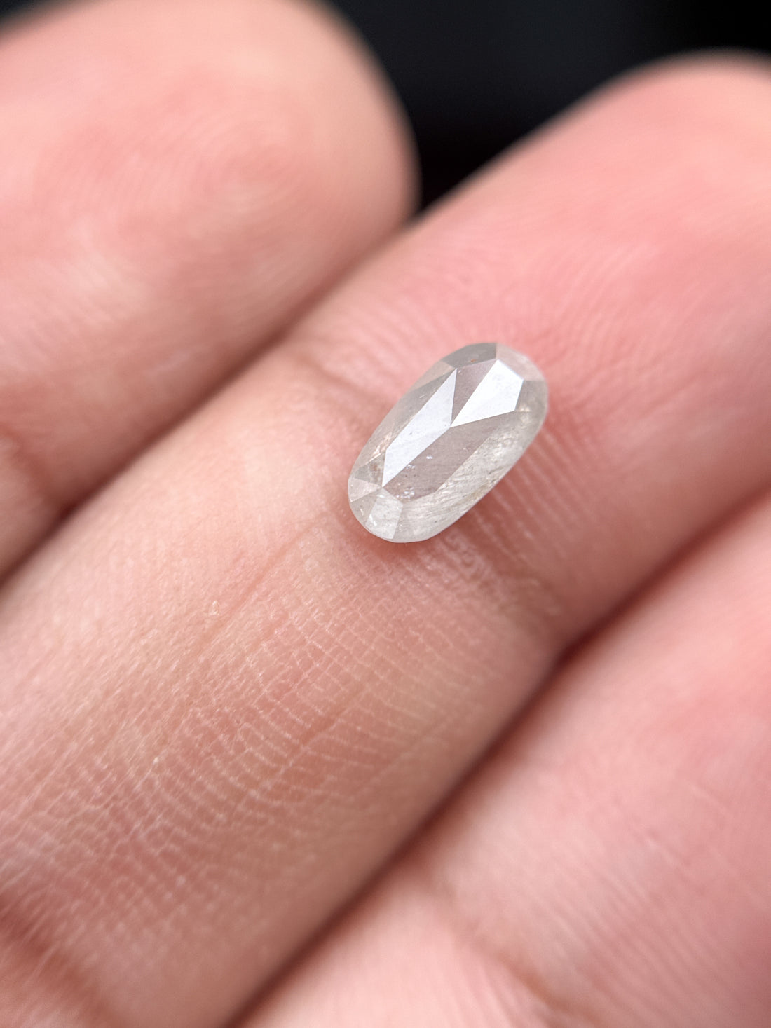 0.98 Ct Oval Rose Cut White Natural Fancy Diamond