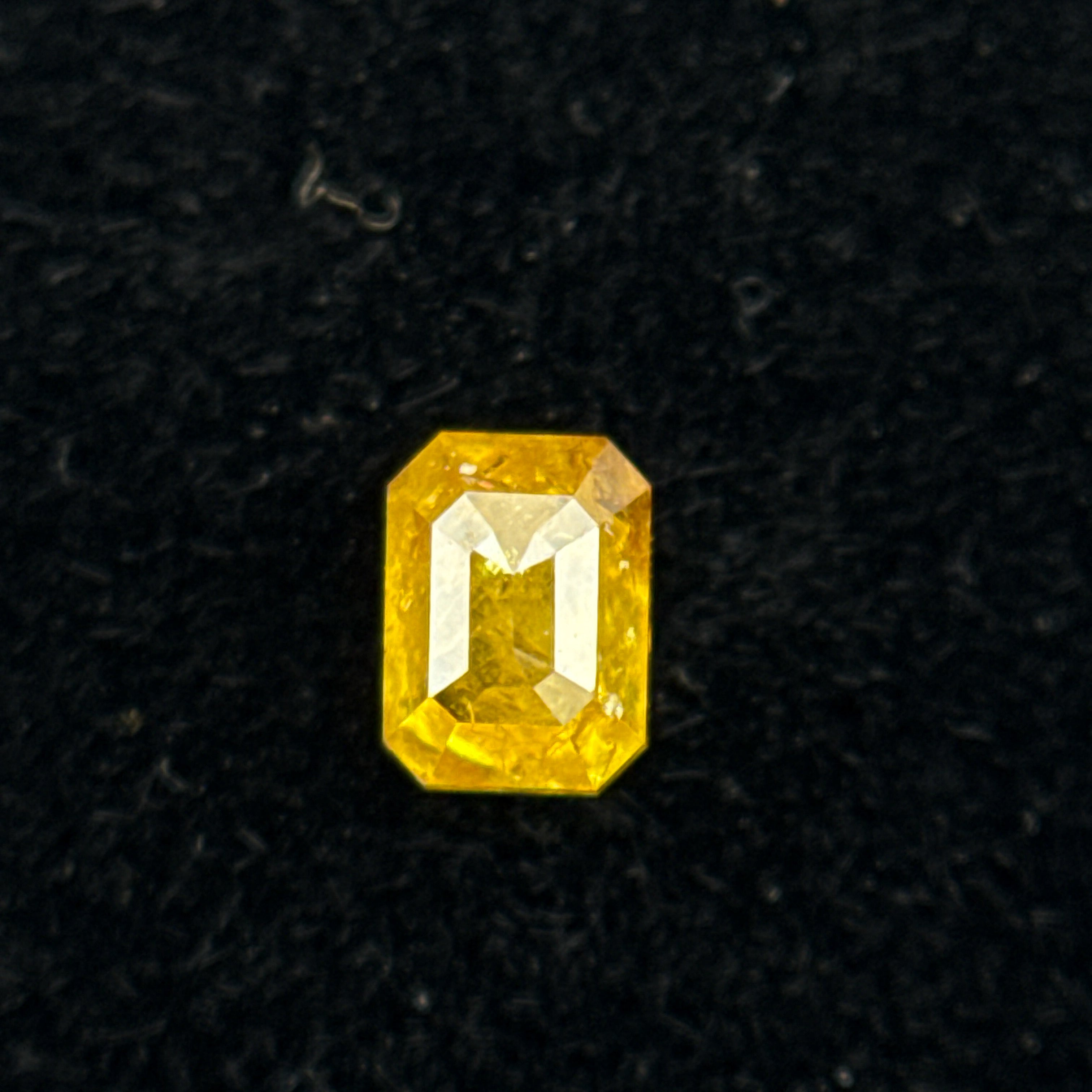 0.20 Ct Emerald Rose Cut Yellow Natural Salt and Pepper Diamond