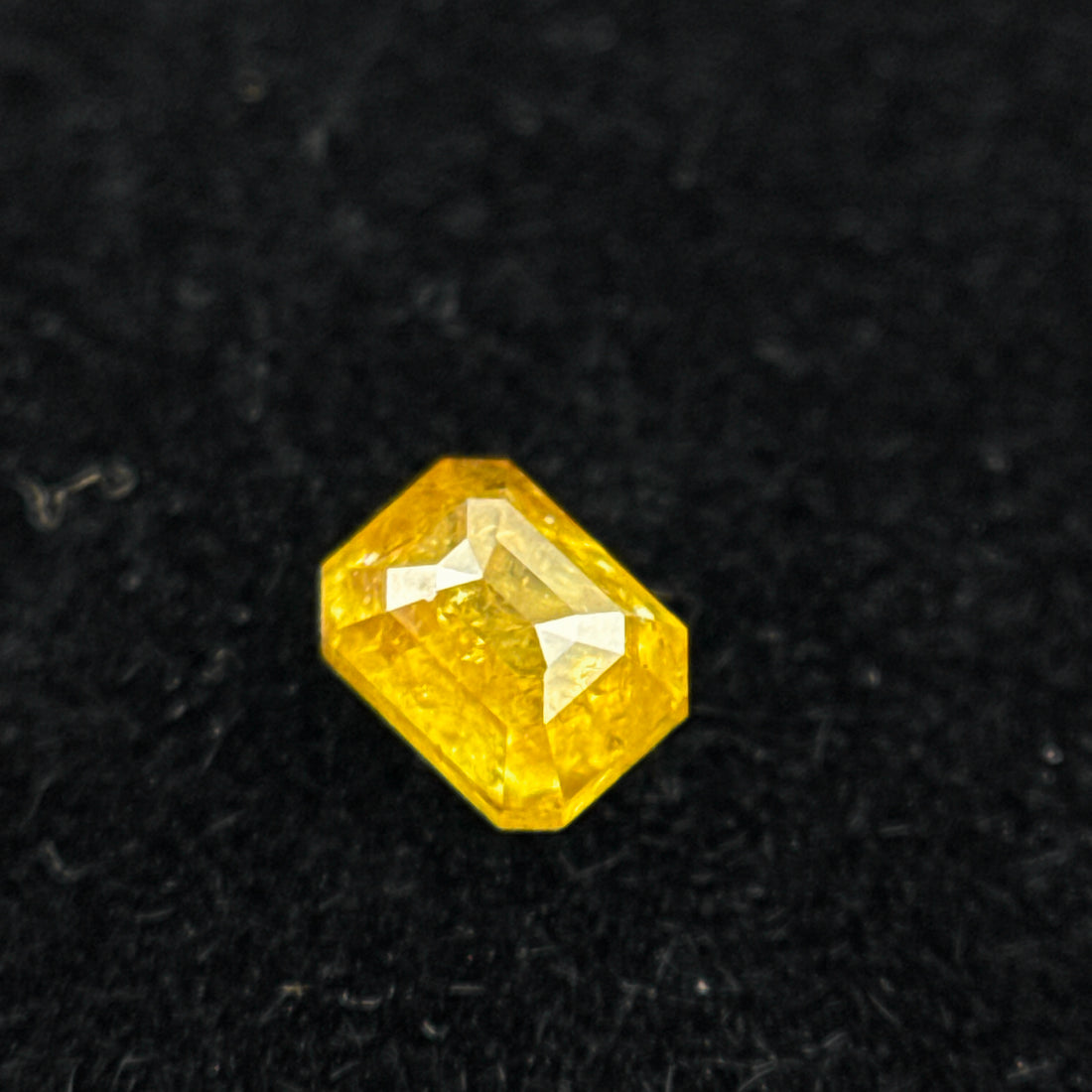 0.20 Ct Emerald Rose Cut Yellow Natural Salt and Pepper Diamond