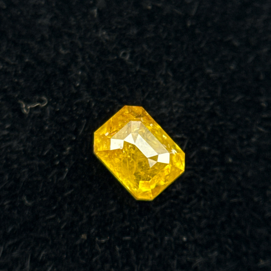 0.20 Ct Emerald Rose Cut Yellow Natural Salt and Pepper Diamond