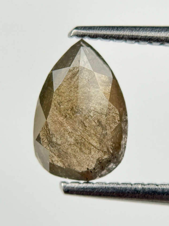 1.26 Ct Pear Rose Cut Brown Natural Fancy Diamond