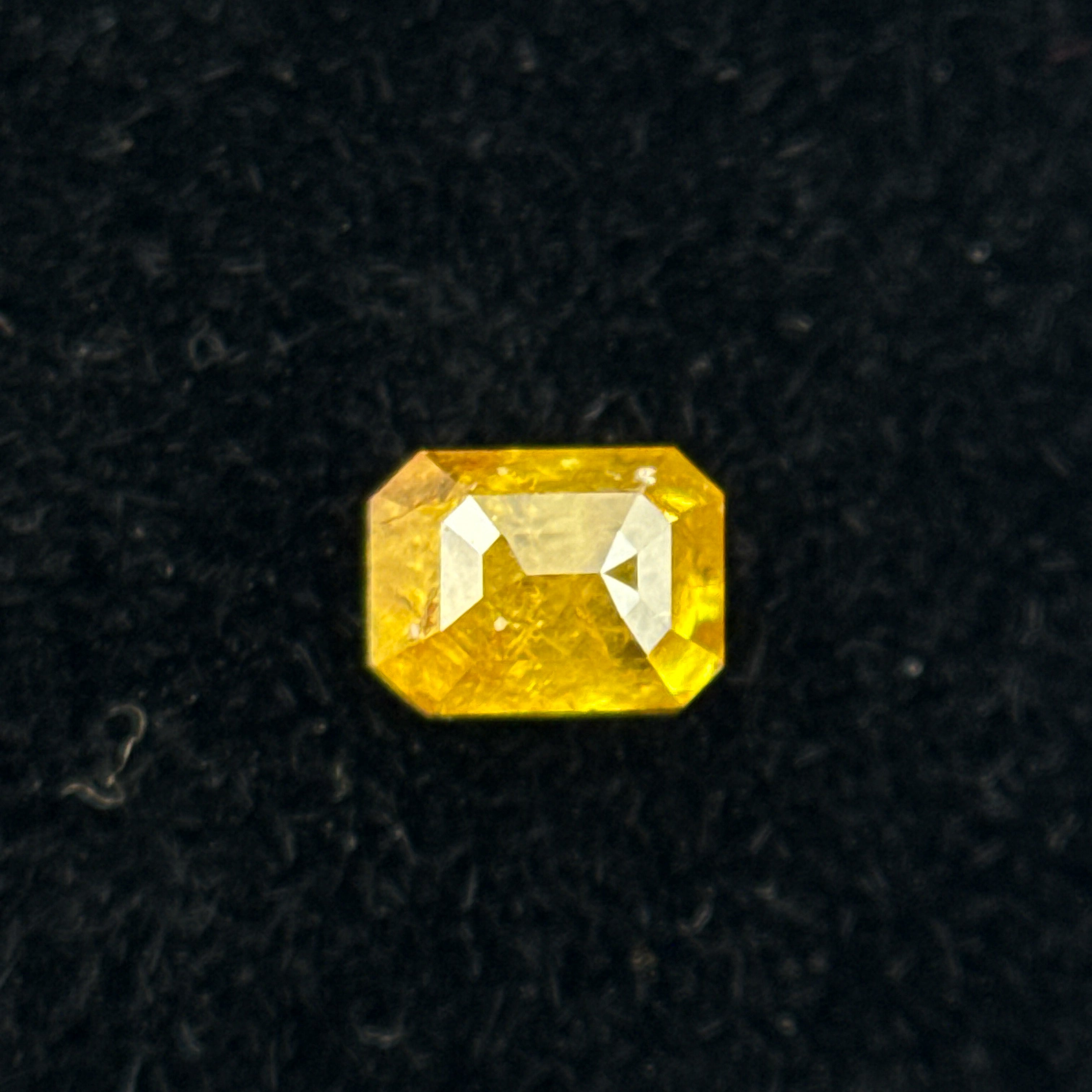 0.20 Ct Emerald Rose Cut Yellow Natural Salt and Pepper Diamond