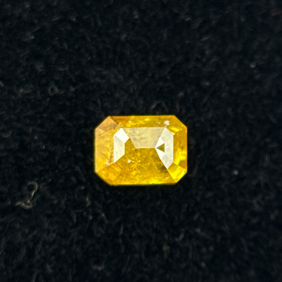 0.20 Ct Emerald Rose Cut Yellow Natural Salt and Pepper Diamond