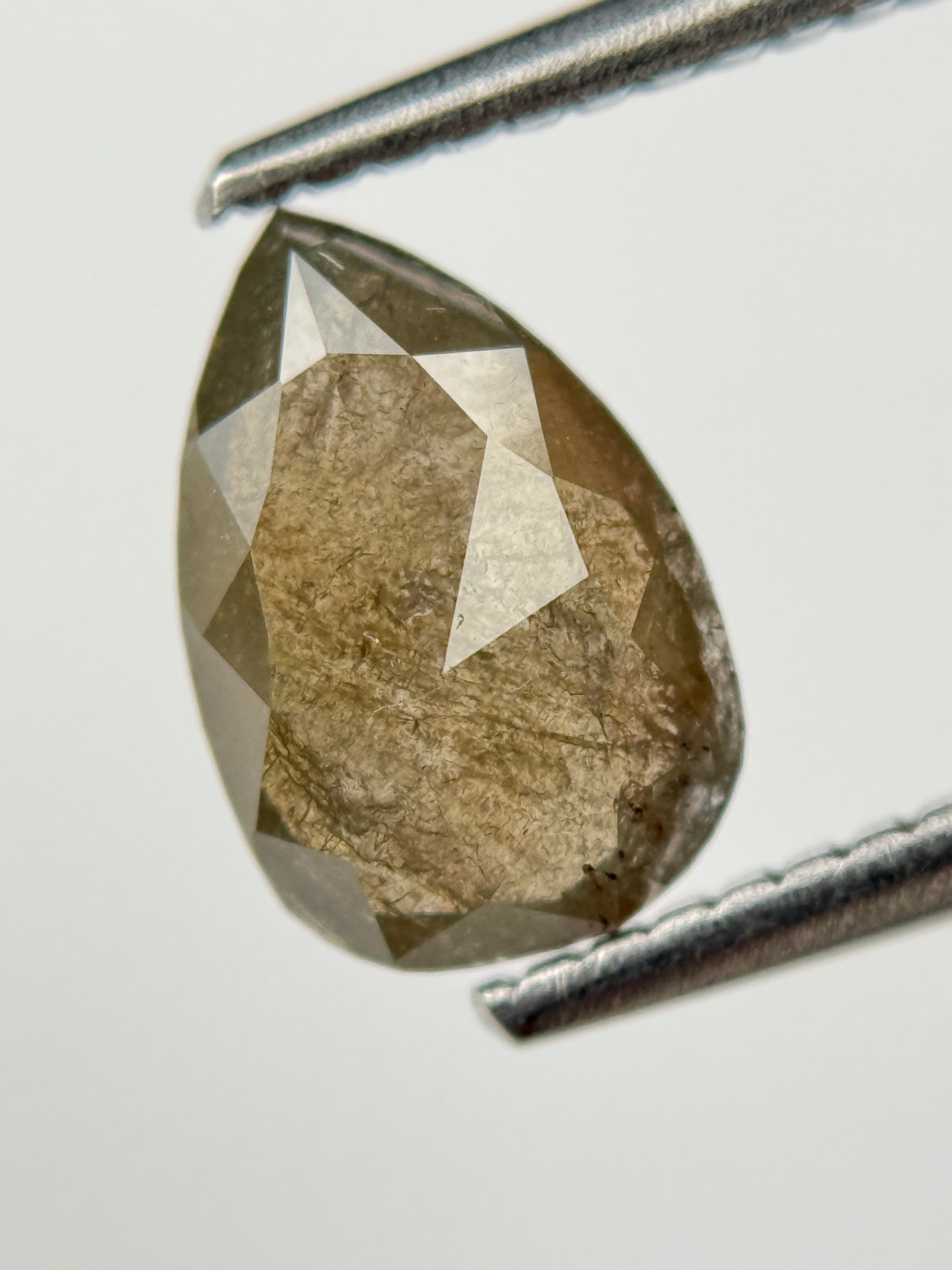 1.26 Ct Pear Rose Cut Brown Natural Fancy Diamond