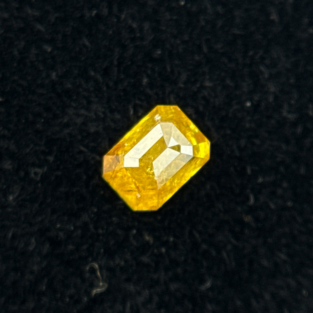 0.20 Ct Emerald Rose Cut Yellow Natural Salt and Pepper Diamond