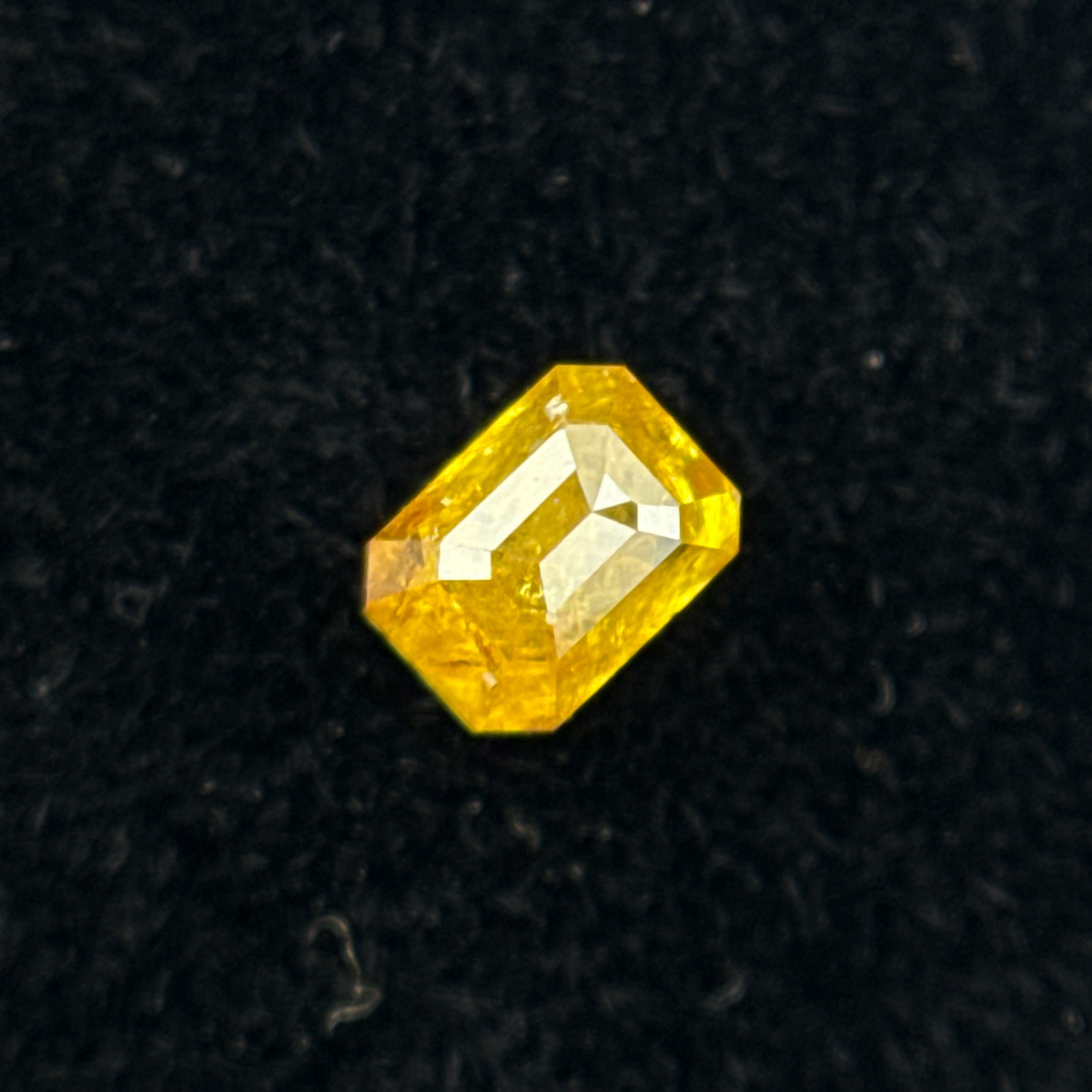 0.20 Ct Emerald Rose Cut Yellow Natural Salt and Pepper Diamond