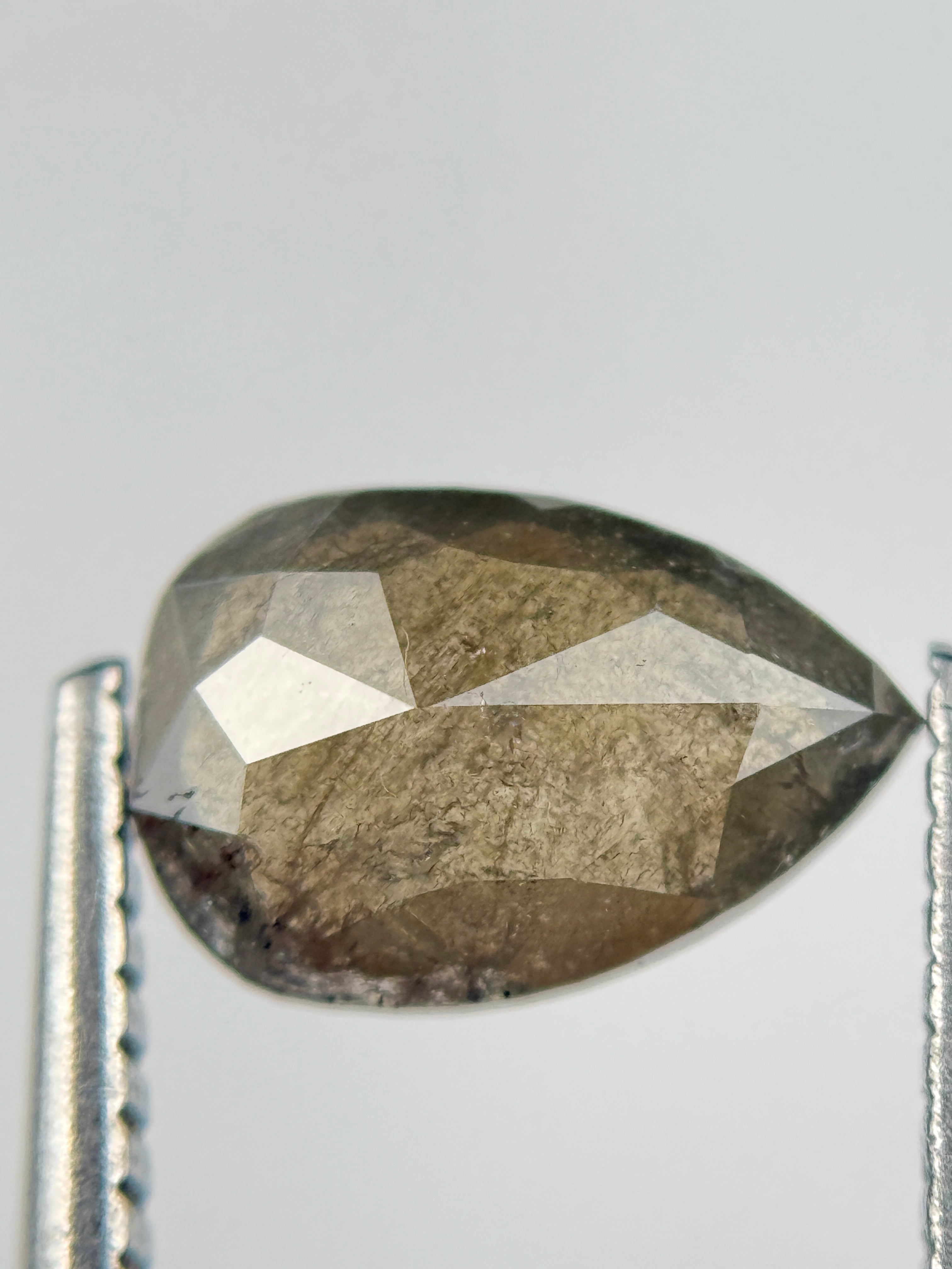 1.26 Ct Pear Rose Cut Brown Natural Fancy Diamond
