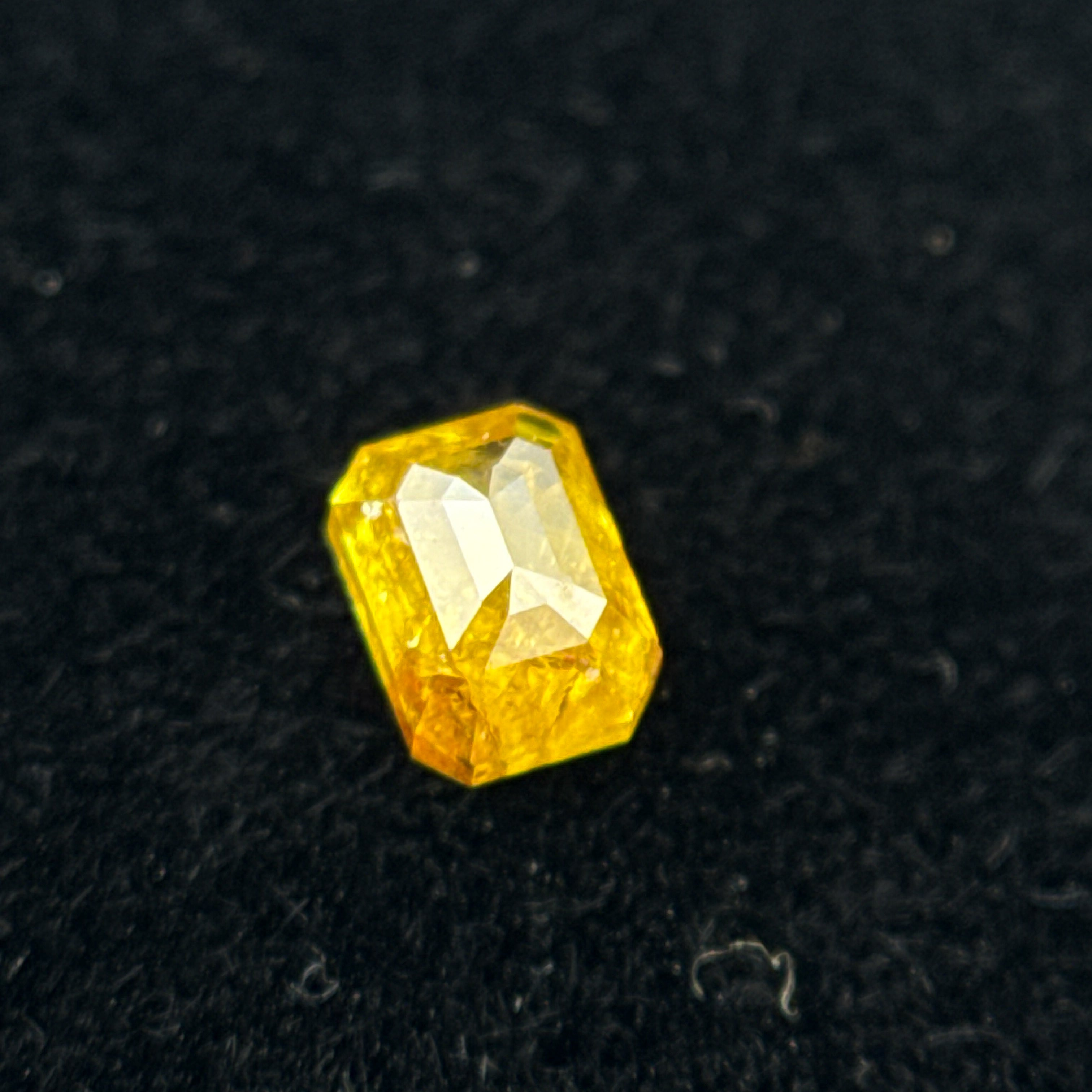 0.20 Ct Emerald Rose Cut Yellow Natural Salt and Pepper Diamond