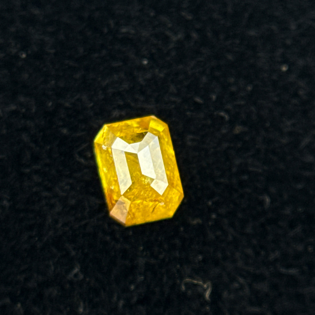 0.20 Ct Emerald Rose Cut Yellow Natural Salt and Pepper Diamond