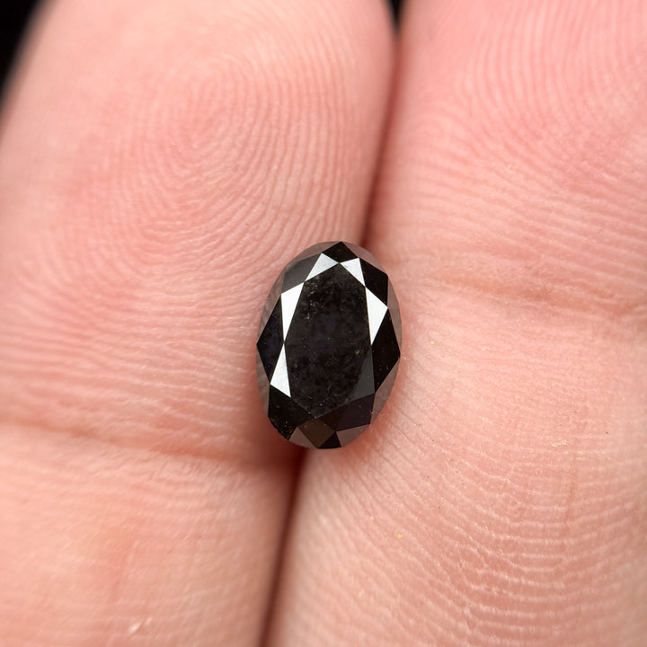 1.40 Ct Oval Brilliant Cut Black Natural Fancy Diamond