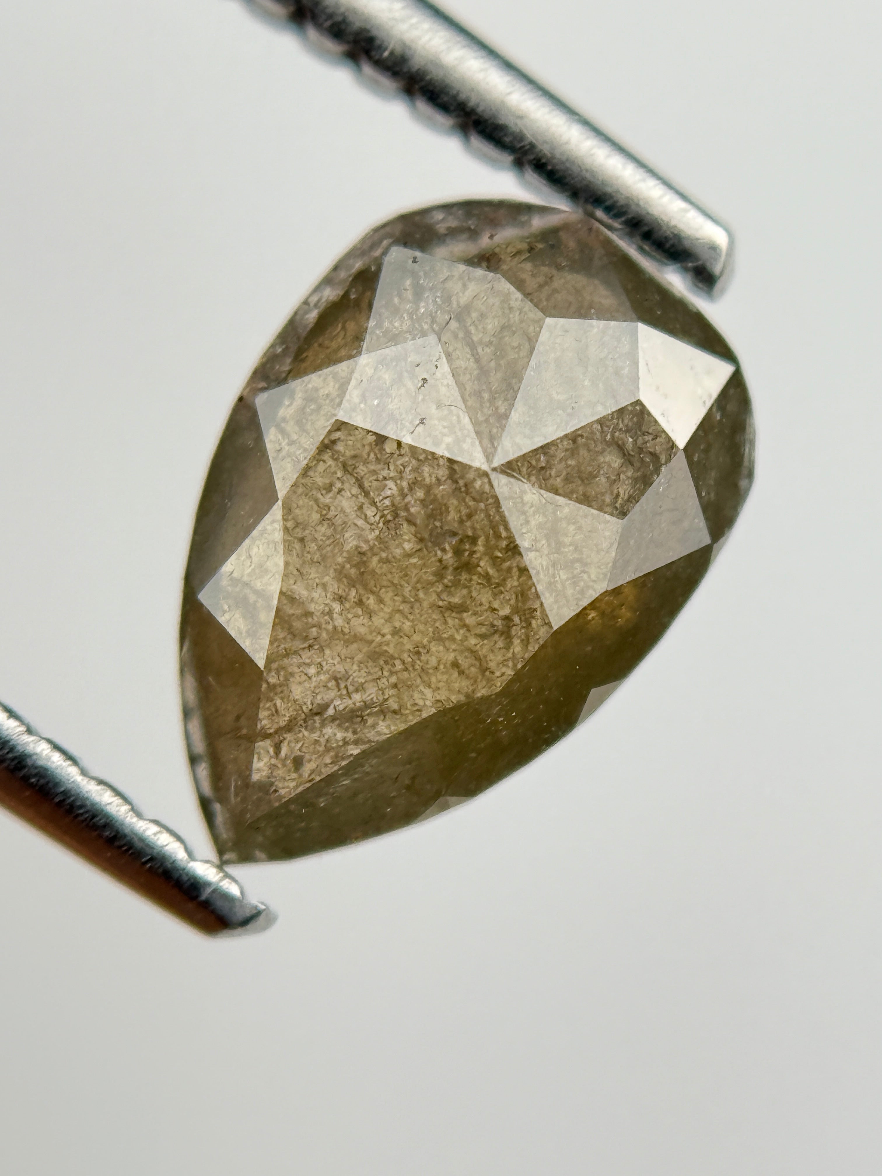 1.26 Ct Pear Rose Cut Brown Natural Fancy Diamond