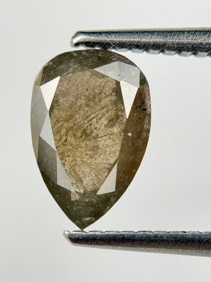 1.26 Ct Pear Rose Cut Brown Natural Fancy Diamond