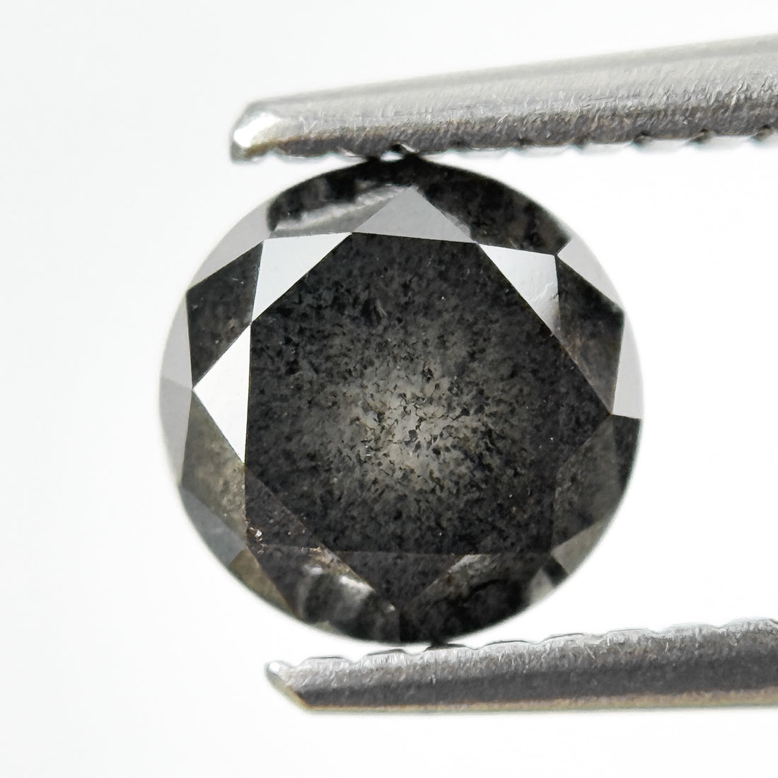 1.95 Ct Round Rose Cut Grey Natural Salt and Pepper Diamond