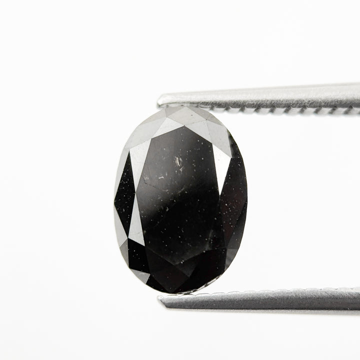 9.9 MM Oval Brilliant Cut Black Natural Fancy Diamond