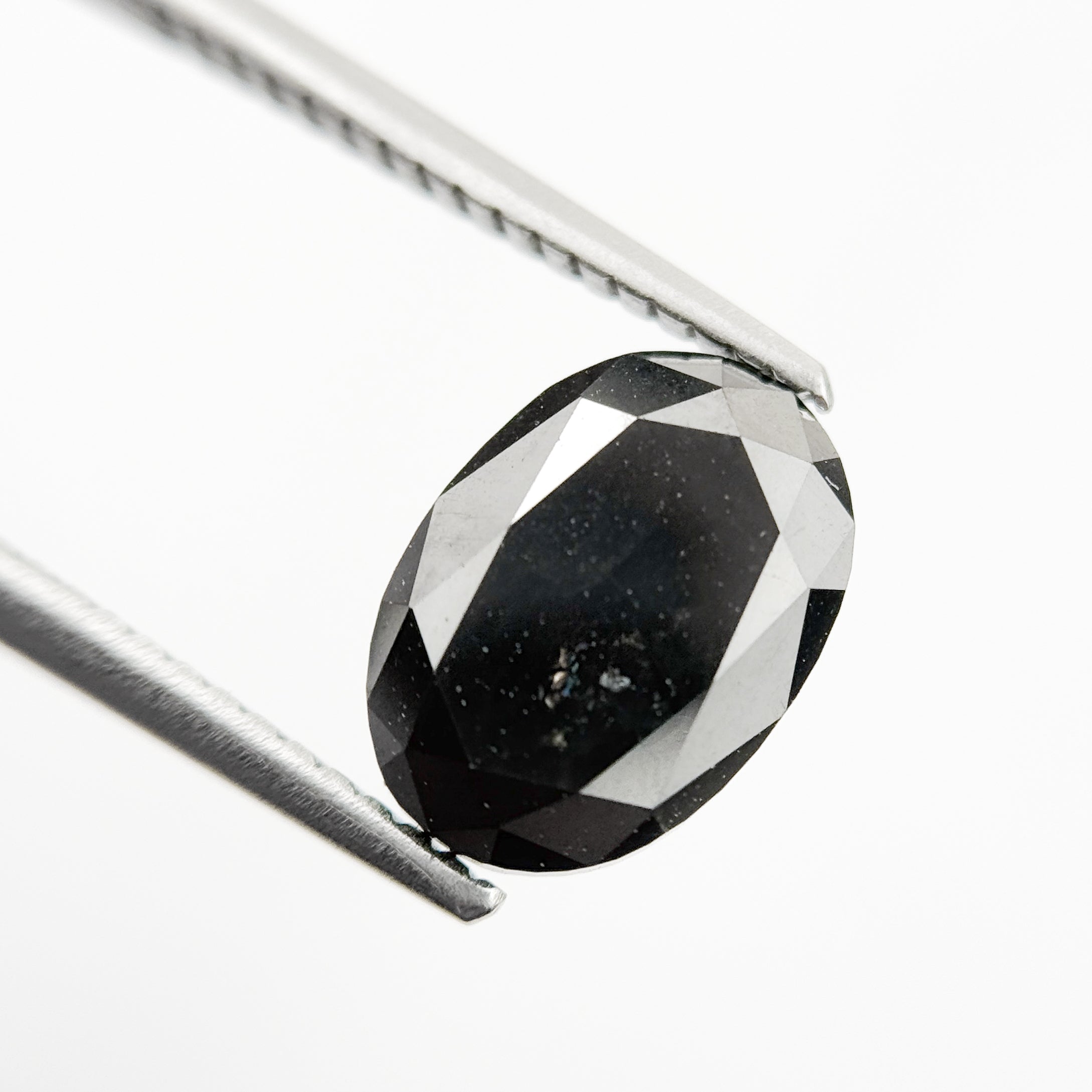 9.9 MM Oval Brilliant Cut Black Natural Fancy Diamond
