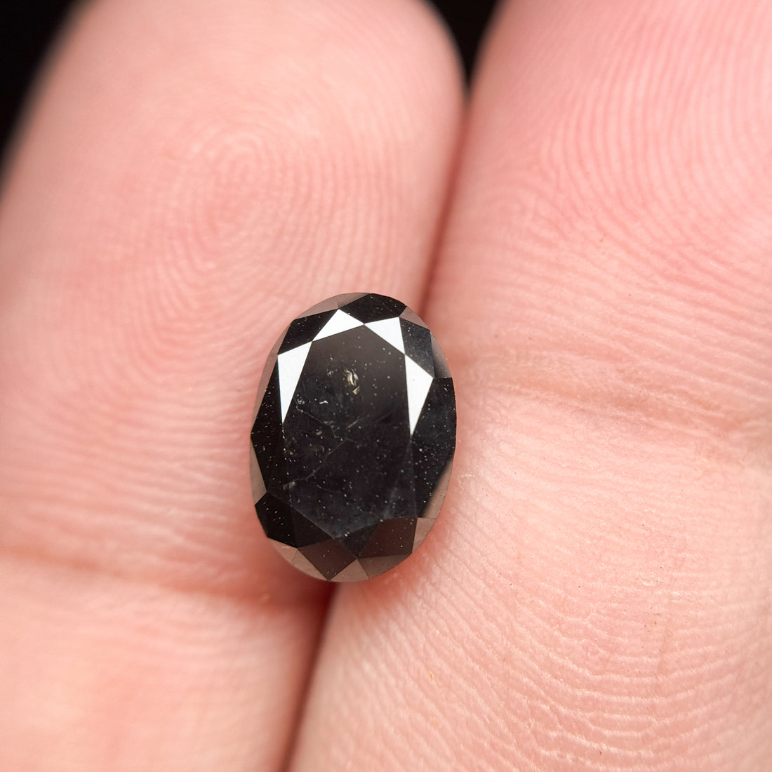 9.9 MM Oval Brilliant Cut Black Natural Fancy Diamond