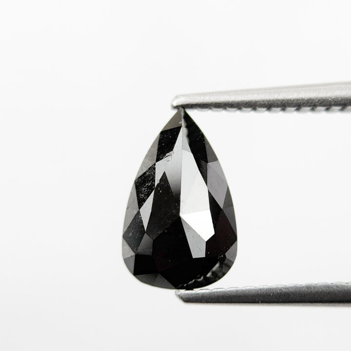 1.60 Ct Pear Rose Cut Black Natural Loose Diamond