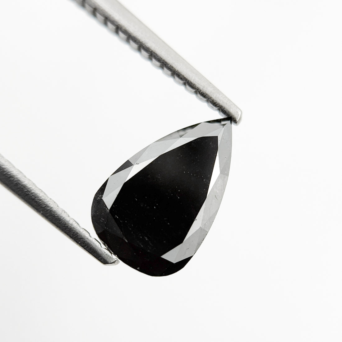 1.60 Ct Pear Rose Cut Black Natural Loose Diamond