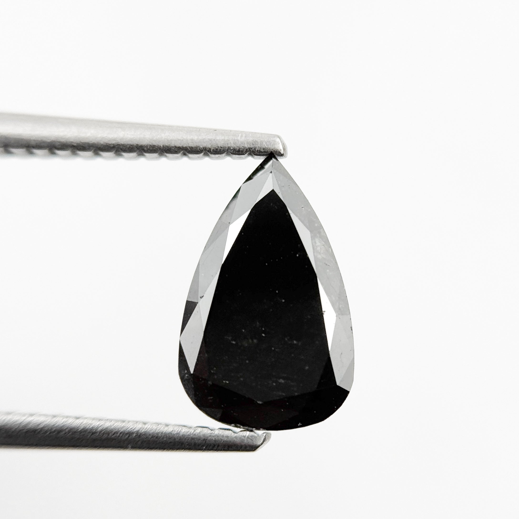 1.60 Ct Pear Rose Cut Black Natural Loose Diamond