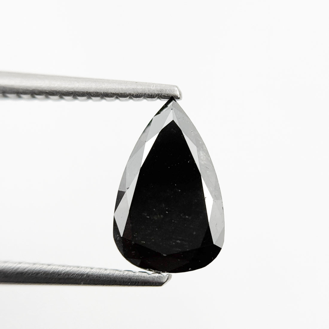 1.60 Ct Pear Rose Cut Black Natural Loose Diamond