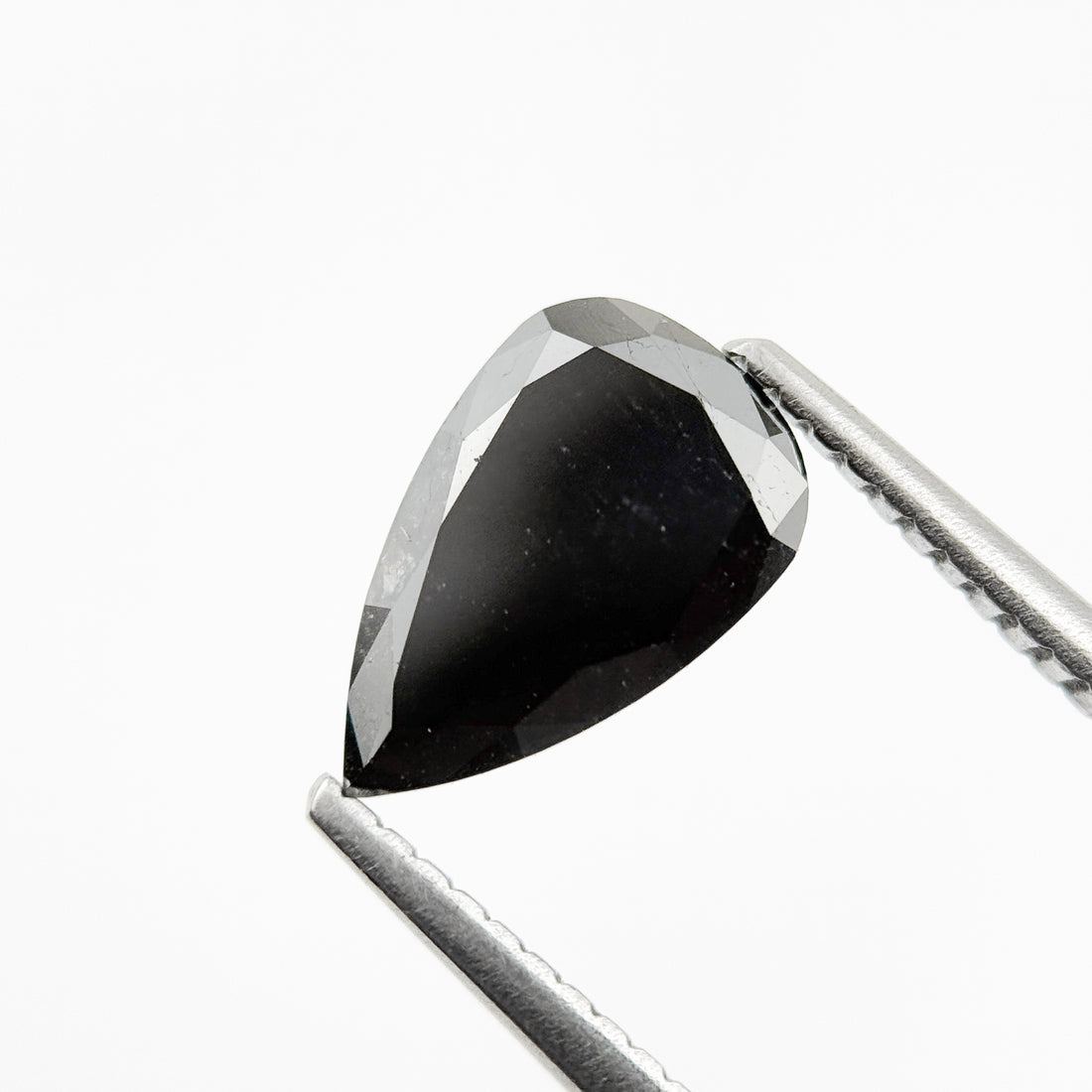 1.60 Ct Pear Rose Cut Black Natural Loose Diamond