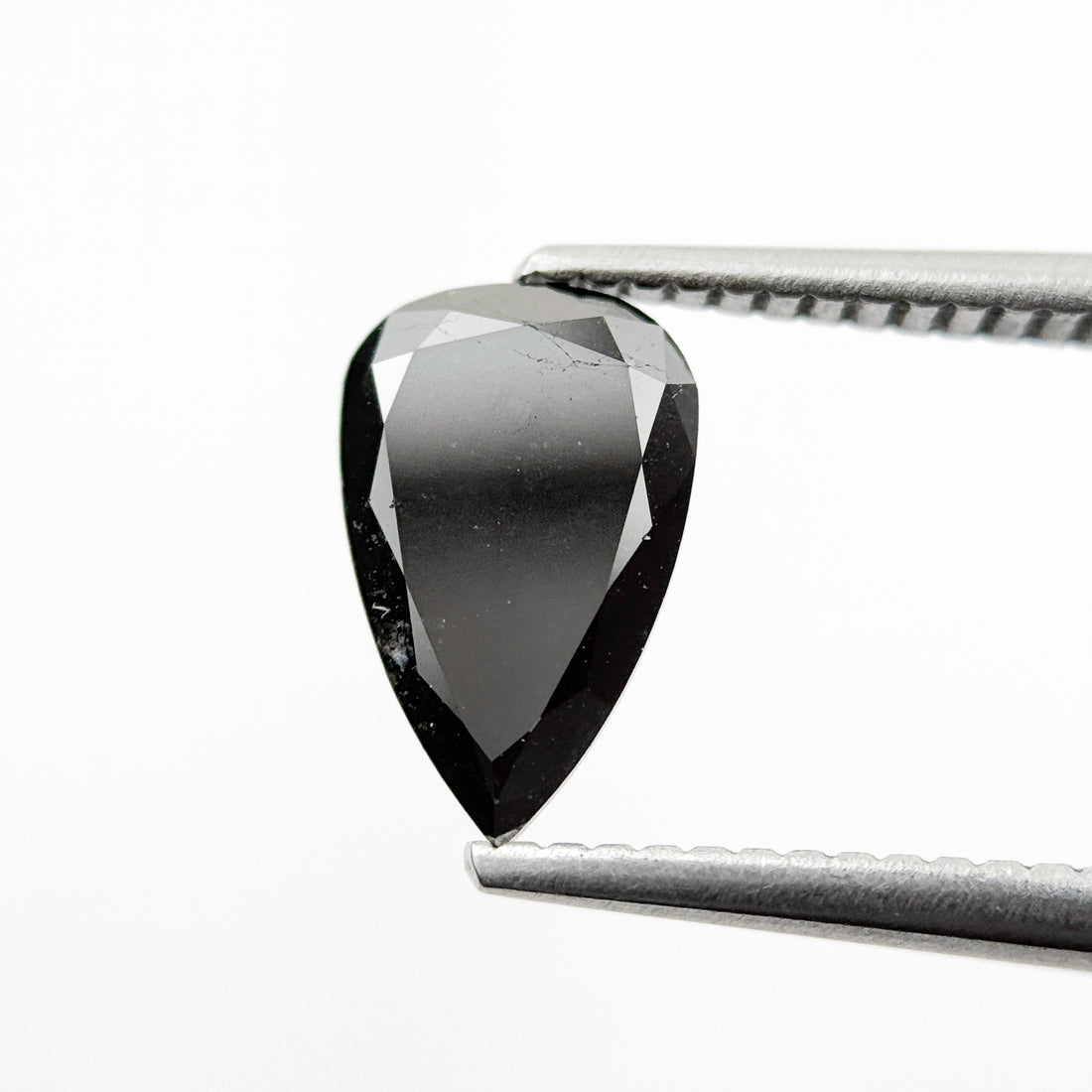 1.60 Ct Pear Rose Cut Black Natural Loose Diamond