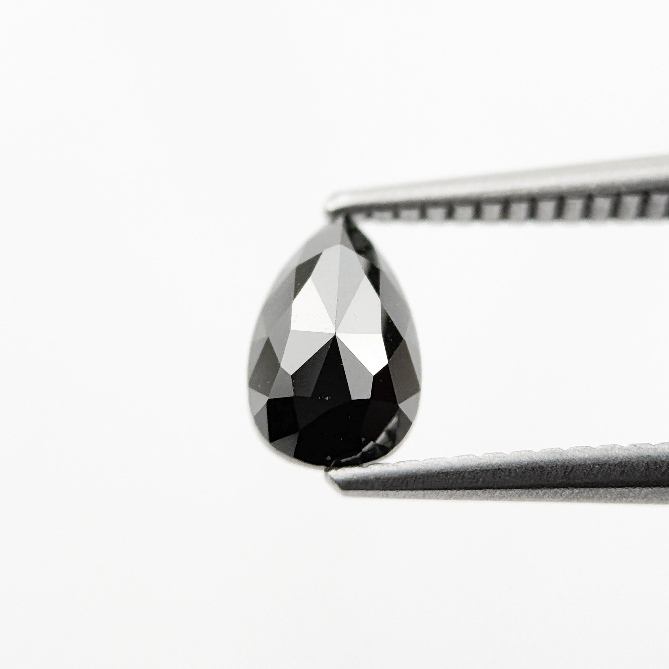 8 MM Pear Rose Cut Black Natural Fancy Diamond